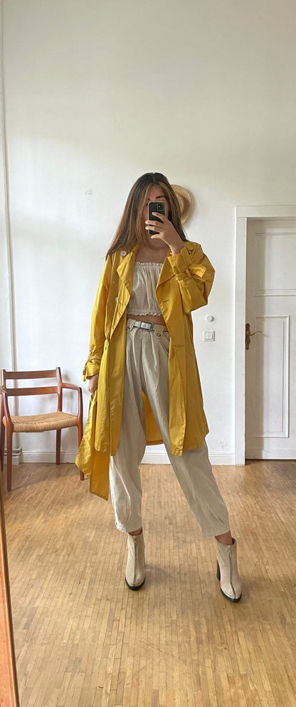 Mustard Yellow Vintage Trench Coat
