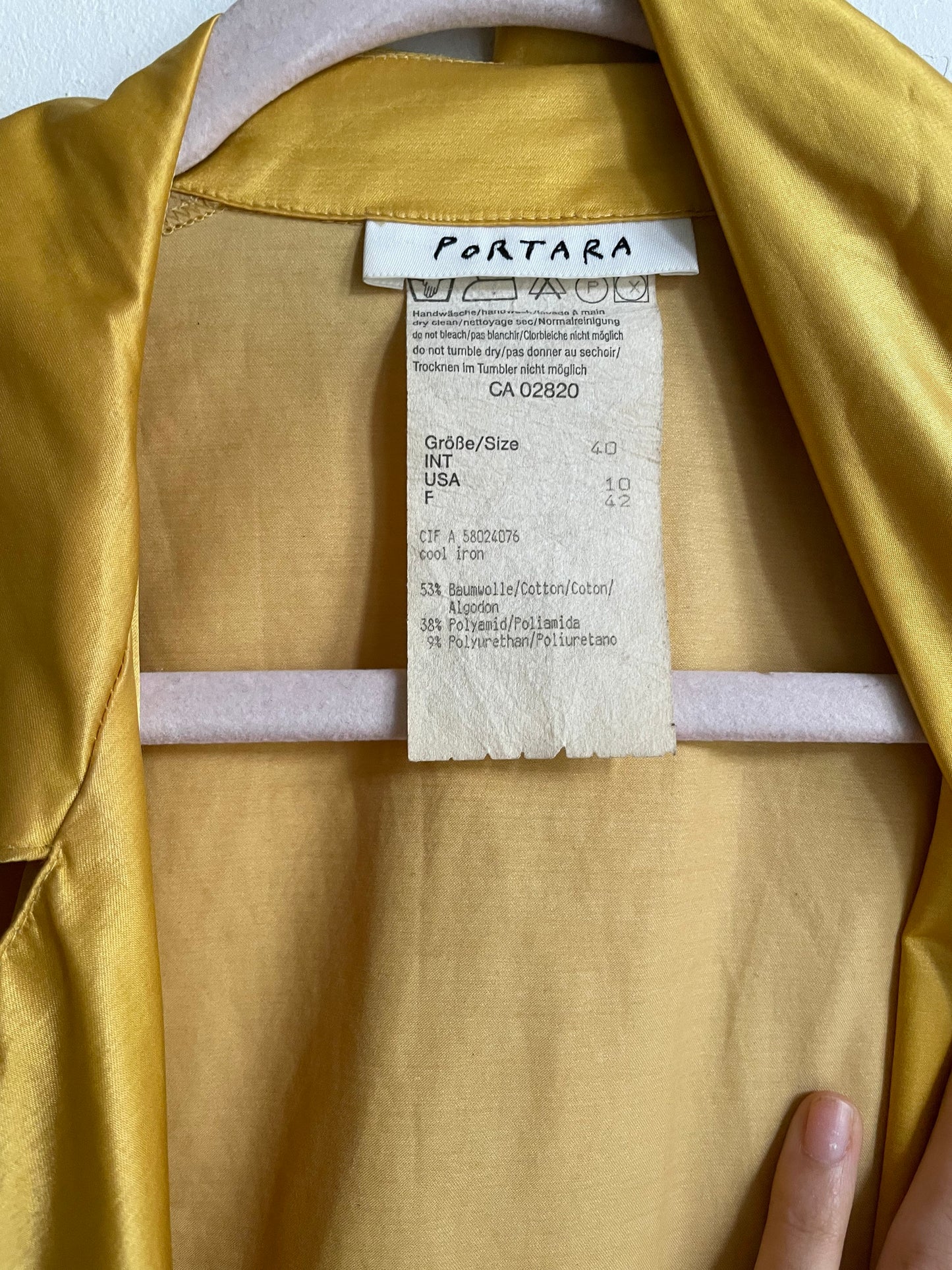 Vintage Mustard Yellow Shiny Trench Coat, Yellow Trench, Unique Vintage Trench with large mother of pearl buttons, Runway jacket, M - L