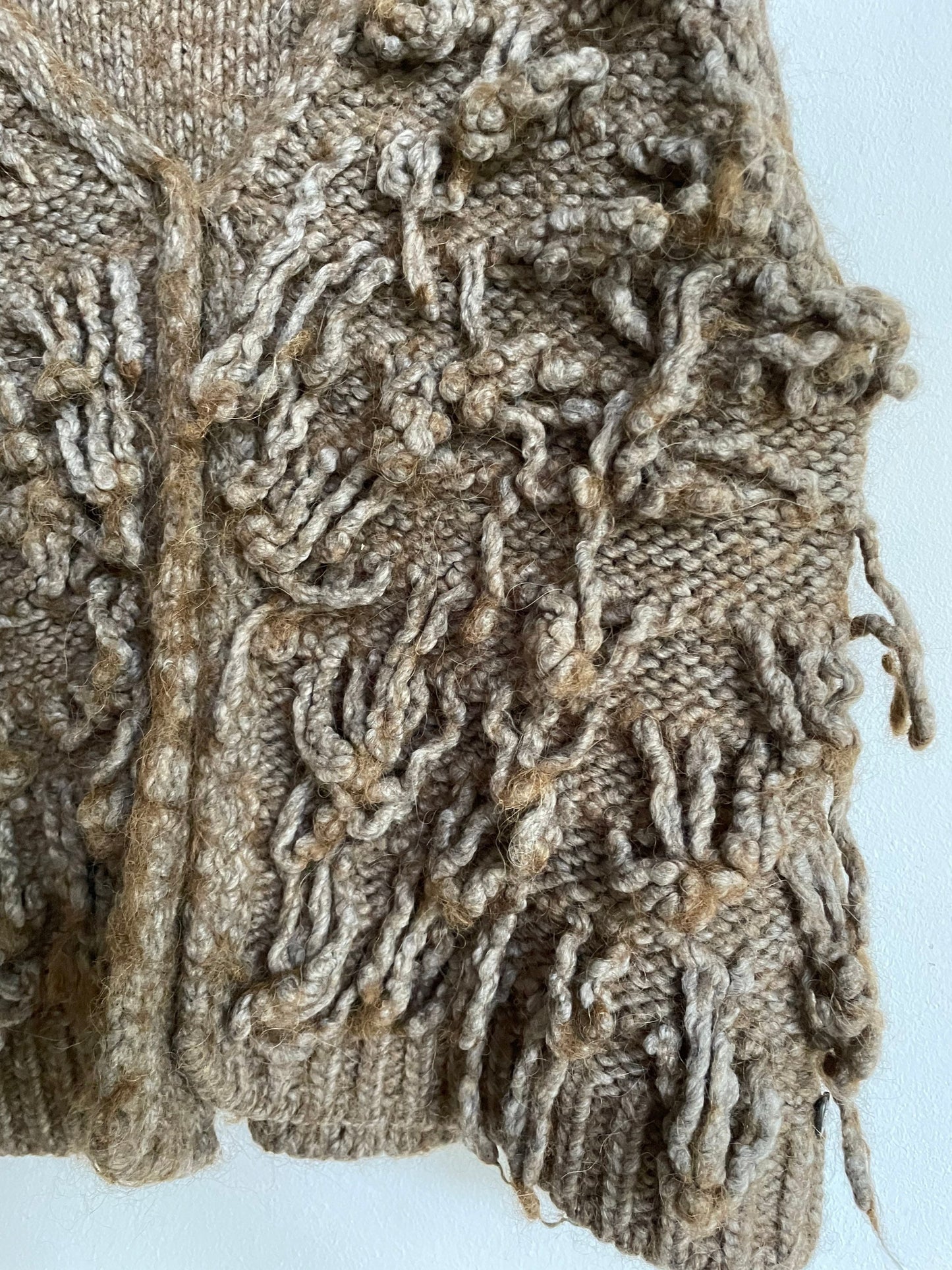 Alpaca wool blend brown waistcoat, Stylish textured woman gilet, Earthy boho beach clothing, bohemian outfit