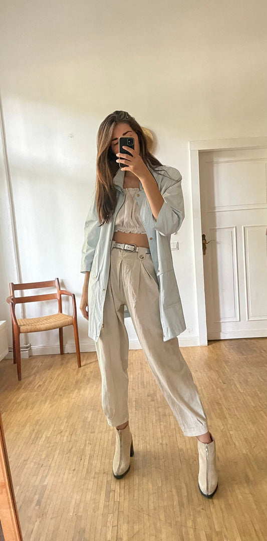 Vintage light blue summer coat, Baby blue modern raincoat, Vintage stylish poncho by Cassani,