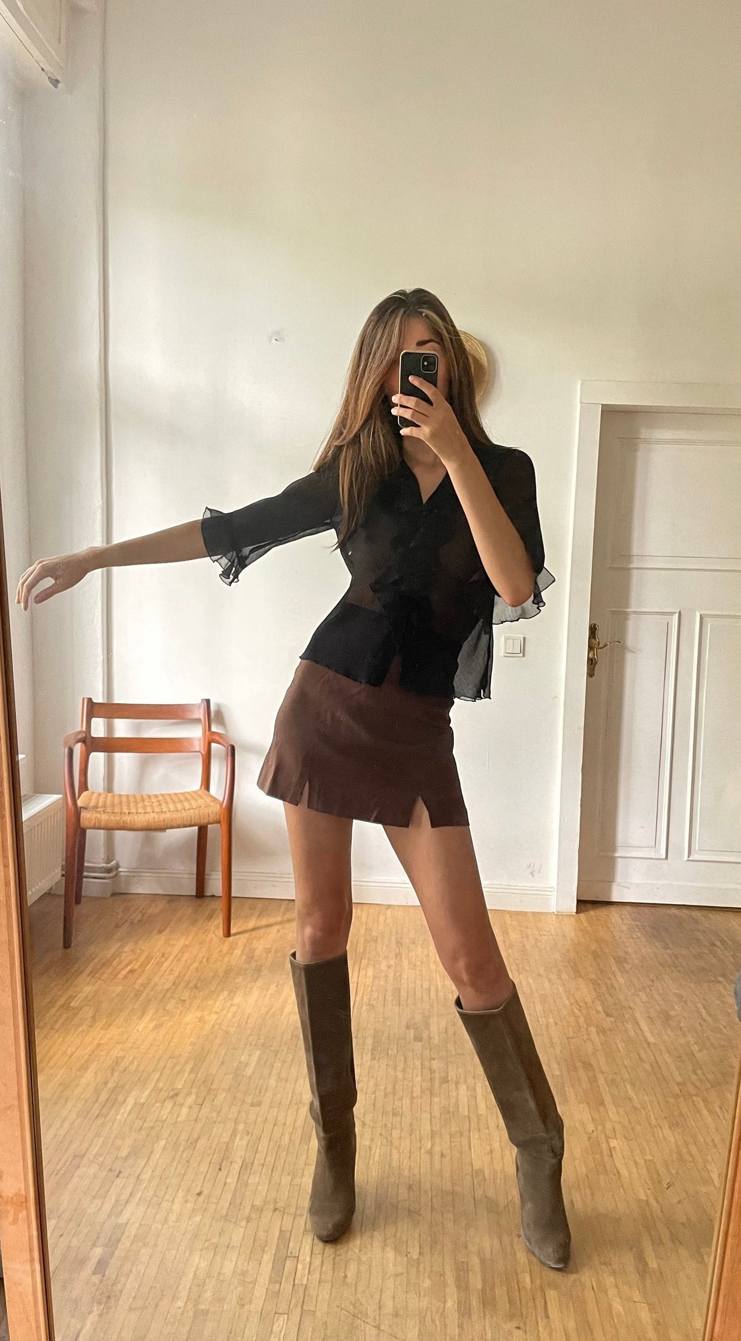 Sexy sheer black woman blouse, Ruffle button up shirt, Party outfit, Couture Punk shirt, See through shirt, Sexy blouse