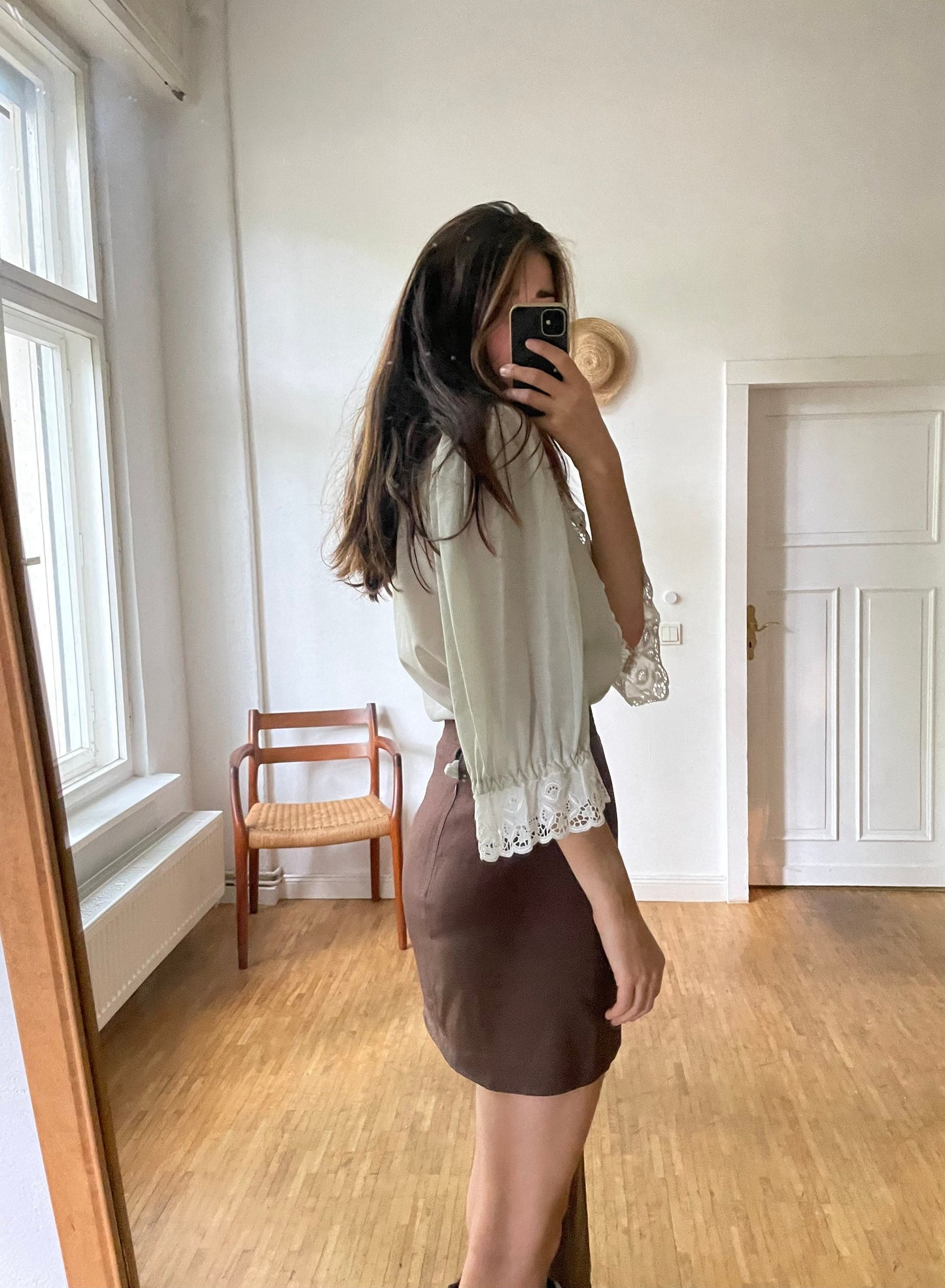 Vintage lace collared romantic poet sleeve blouse, Cottage core top, White french antique blouse, Pirate top, Dirndl top, Edwardian blouse