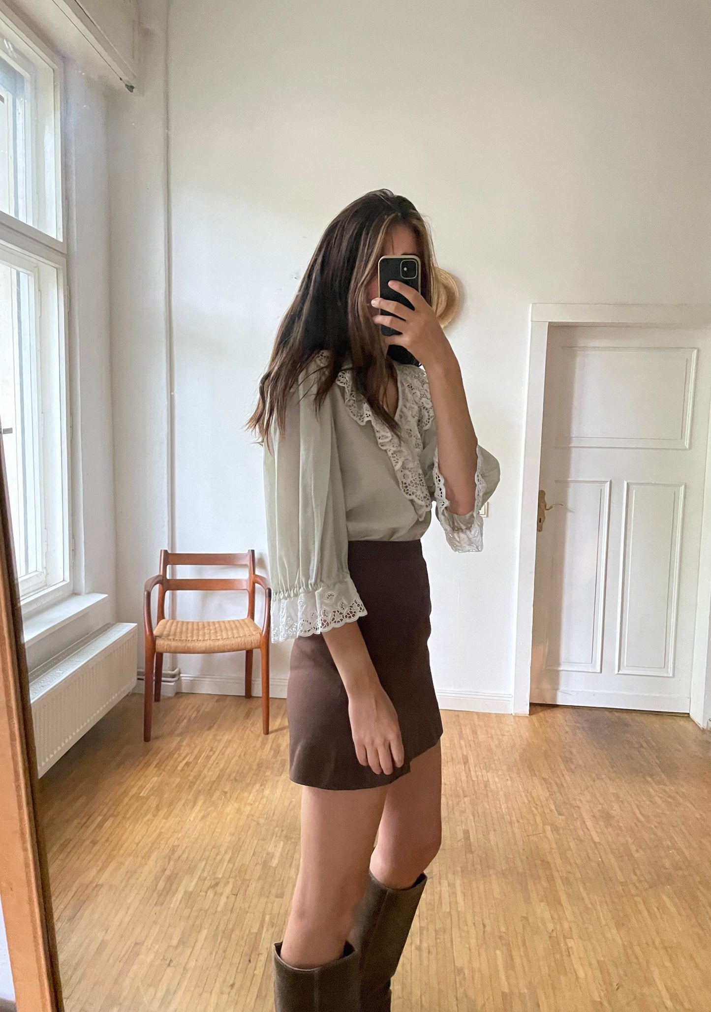 Vintage lace collared romantic poet sleeve blouse, Cottage core top, White french antique blouse, Pirate top, Dirndl top, Edwardian blouse