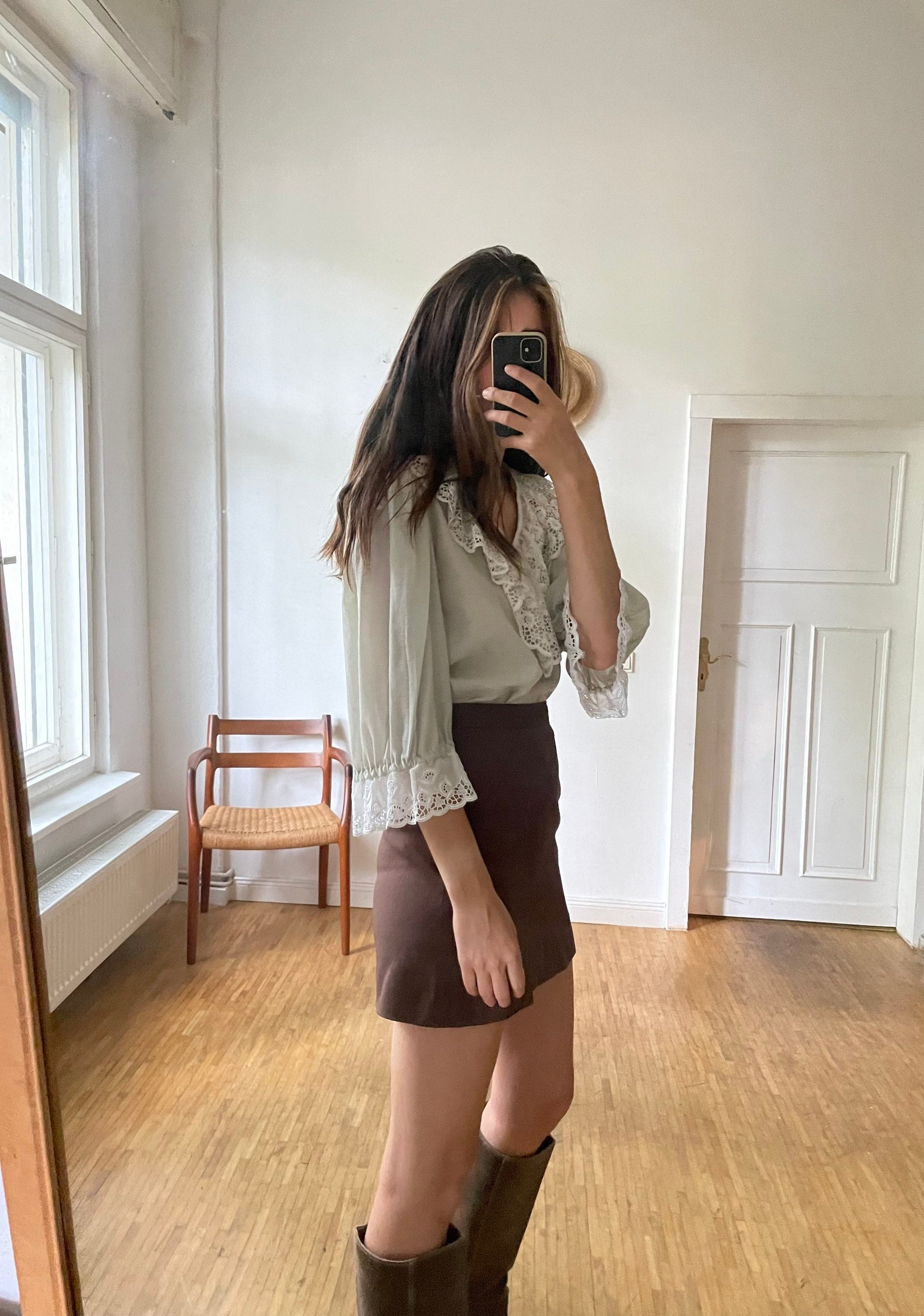 Vintage lace collared romantic poet sleeve blouse, Cottage core top, White french antique blouse, Pirate top, Dirndl top, Edwardian blouse