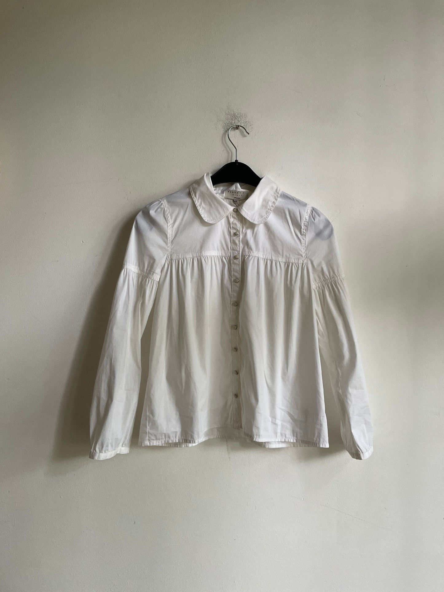 Vintage Essentiel Antwerp girls blouse, Elegant vintage white Ruffle blouse, Formal girls wear, Branded,