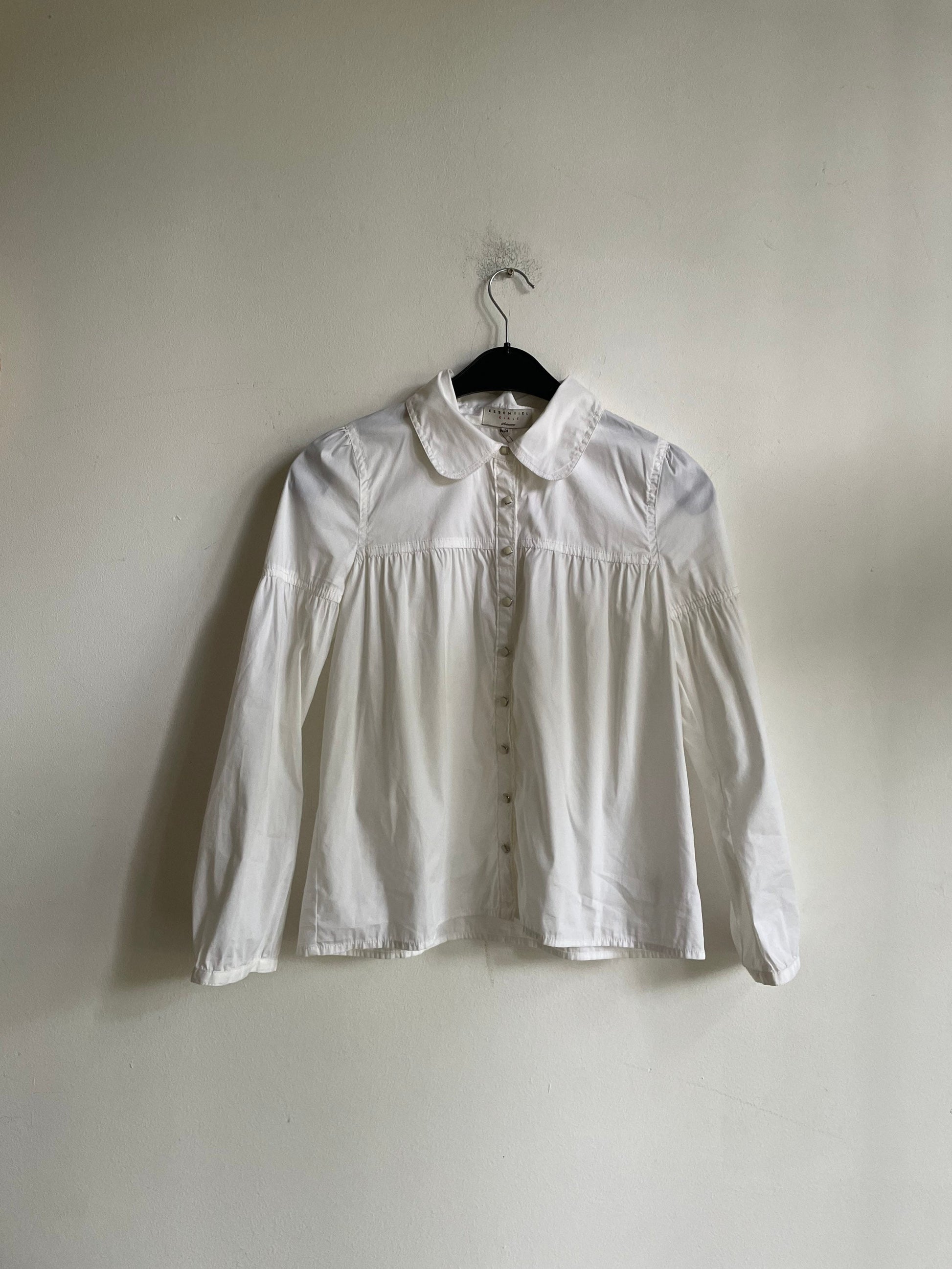 Vintage Essentiel Antwerp girls blouse, Elegant vintage white Ruffle blouse, Formal girls wear, Branded,