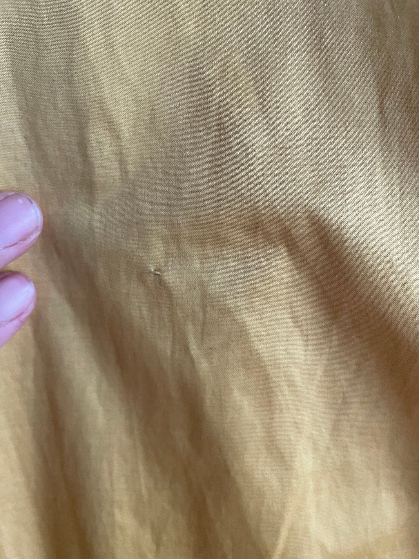 Vintage Mustard Yellow Shiny Trench Coat, Yellow Trench, Unique Vintage Trench with large mother of pearl buttons, Runway jacket, M - L