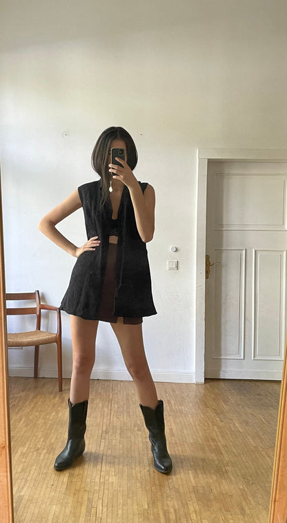 Dark Academia Black Waistcoat