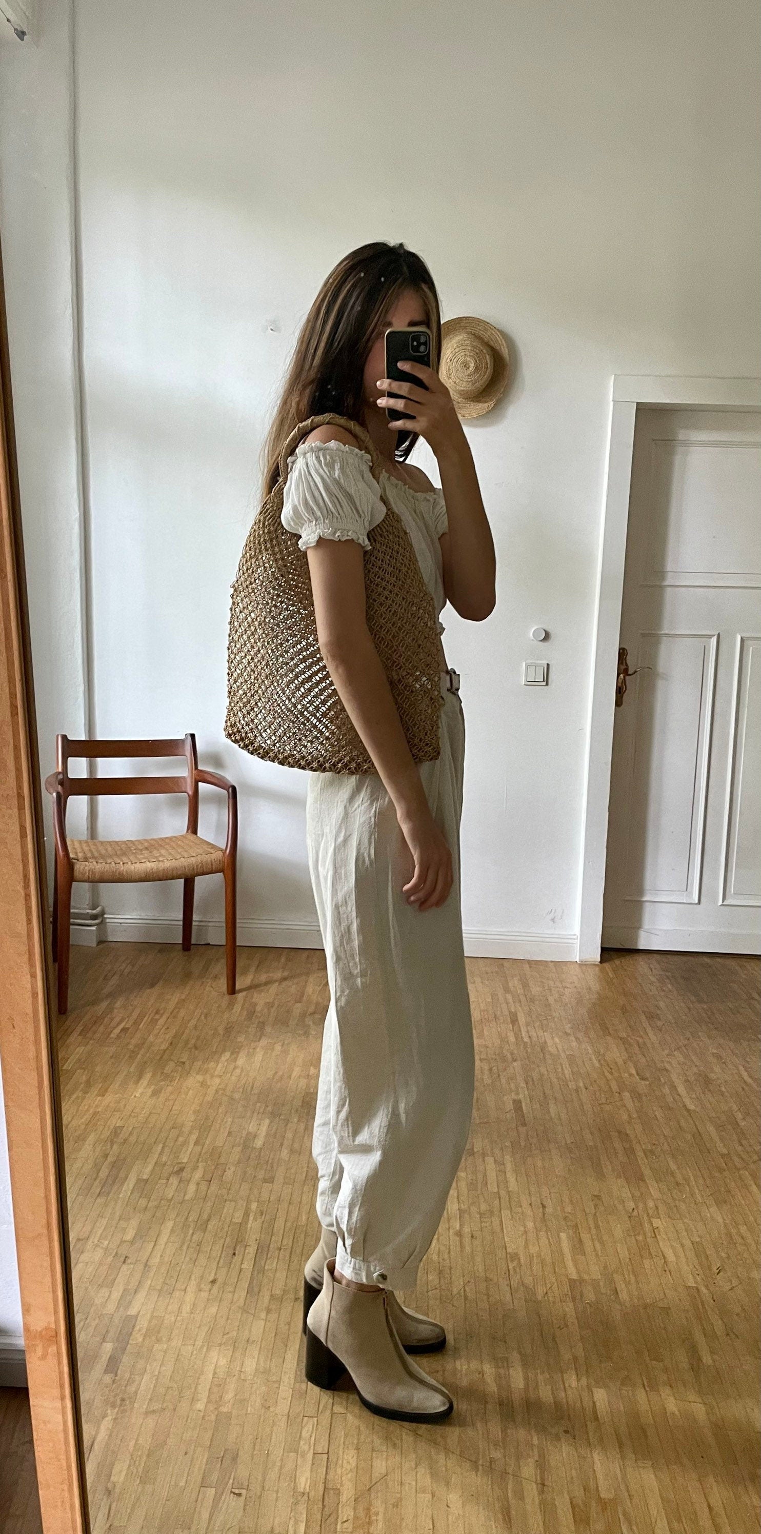 Jute market bag, Macrame vintage bohemian hippie bag, vintage shoulder bag, woven hippie bag, boho beach bag