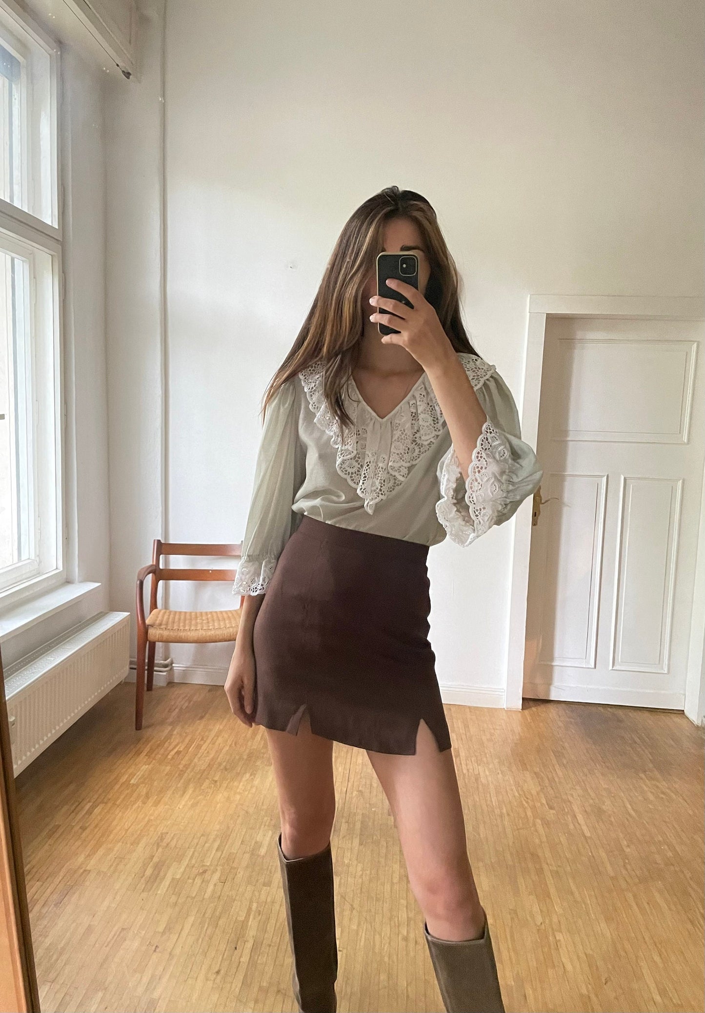 Vintage lace collared romantic poet sleeve blouse, Cottage core top, White french antique blouse, Pirate top, Dirndl top, Edwardian blouse