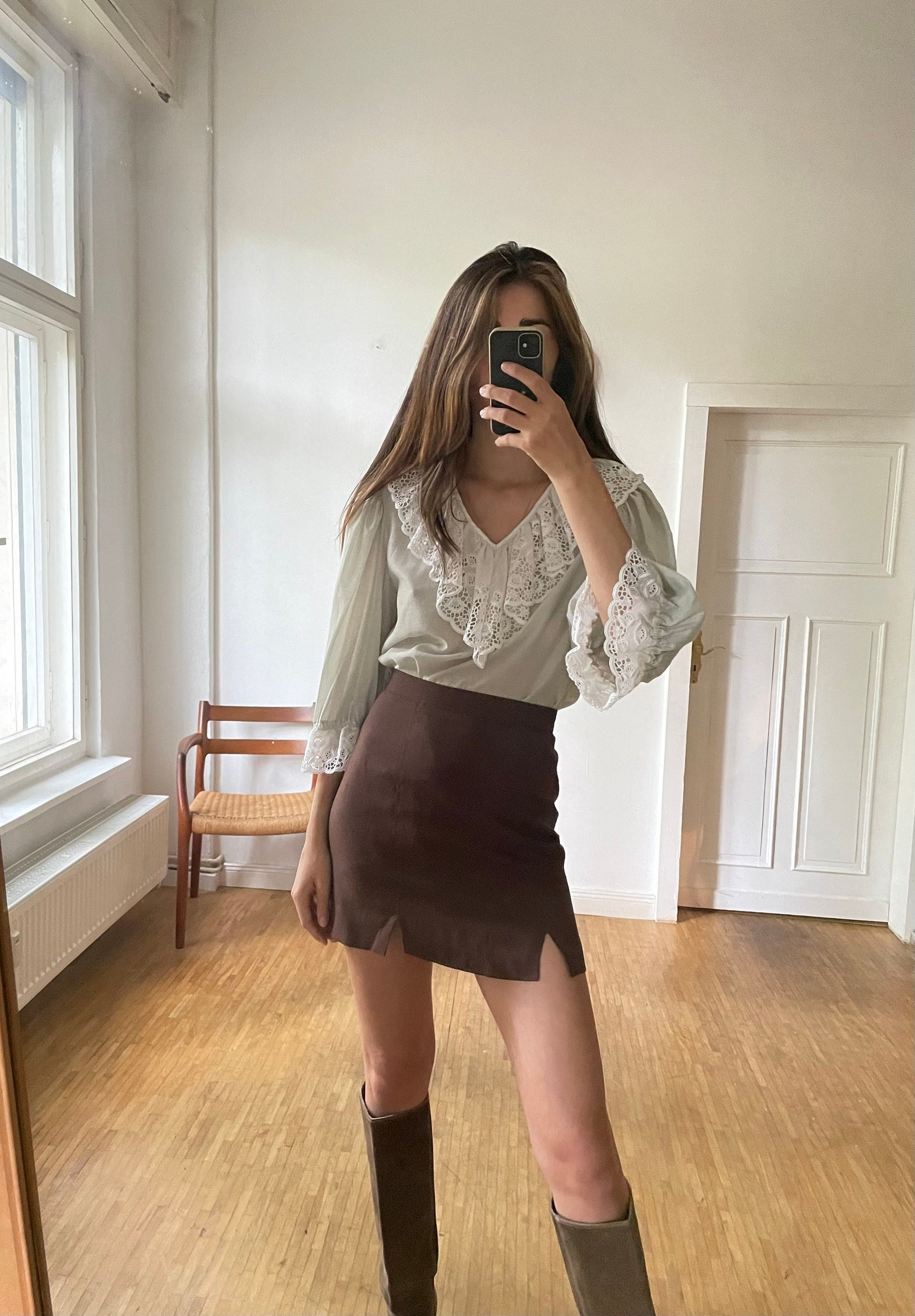 Vintage lace collared romantic poet sleeve blouse, Cottage core top, White french antique blouse, Pirate top, Dirndl top, Edwardian blouse