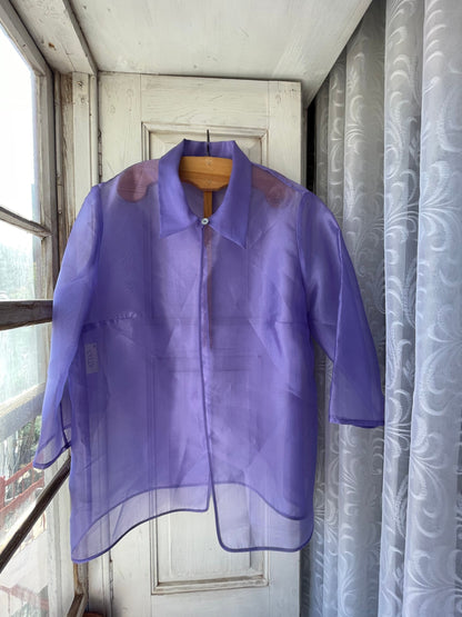 Vintage Sheer Purple Organza Blouse — additional view 5