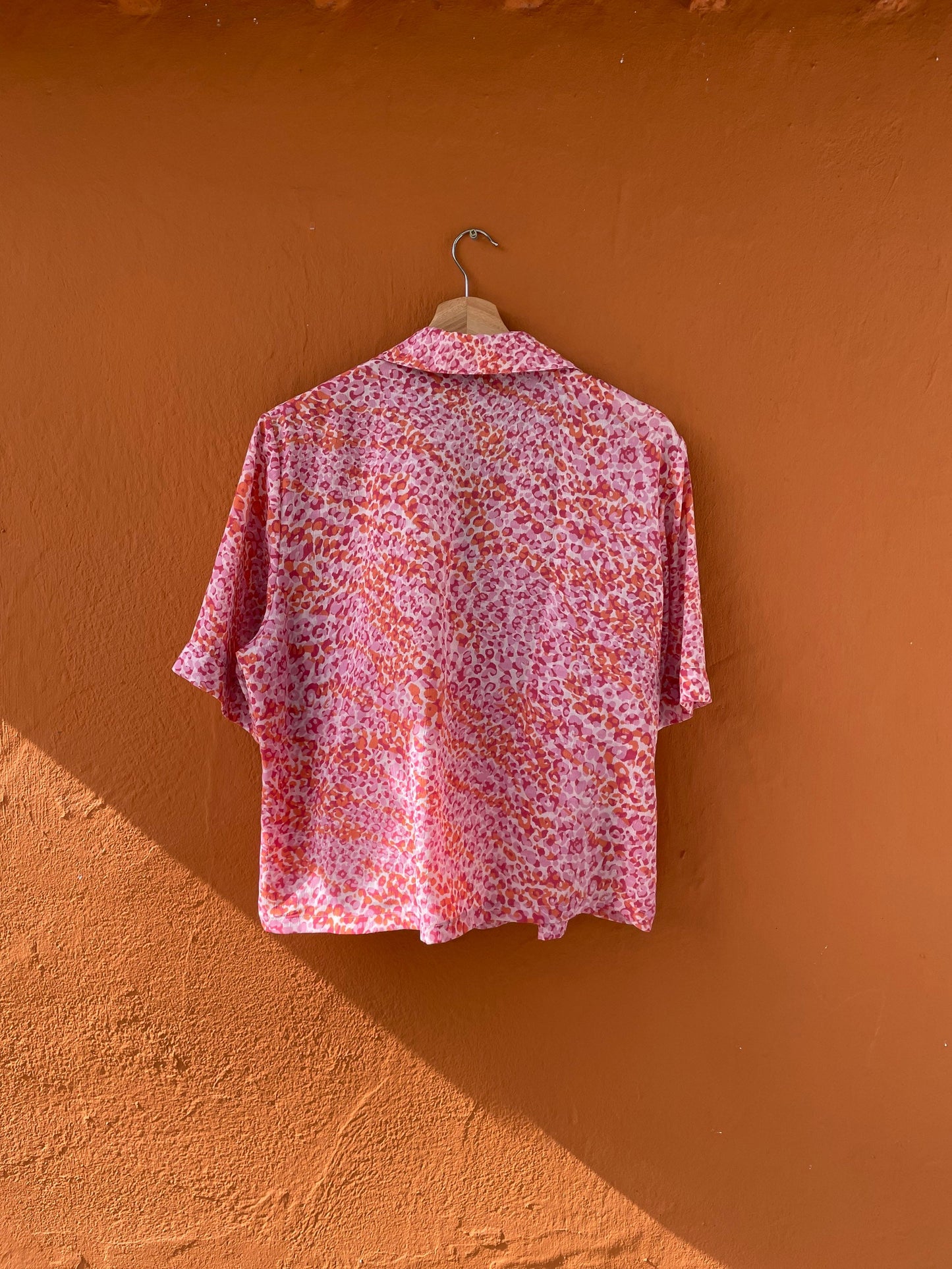 Pink vintage UNISEX blouse, Feminine colourful blouse, Valentine's day clothing, Summer blouse,