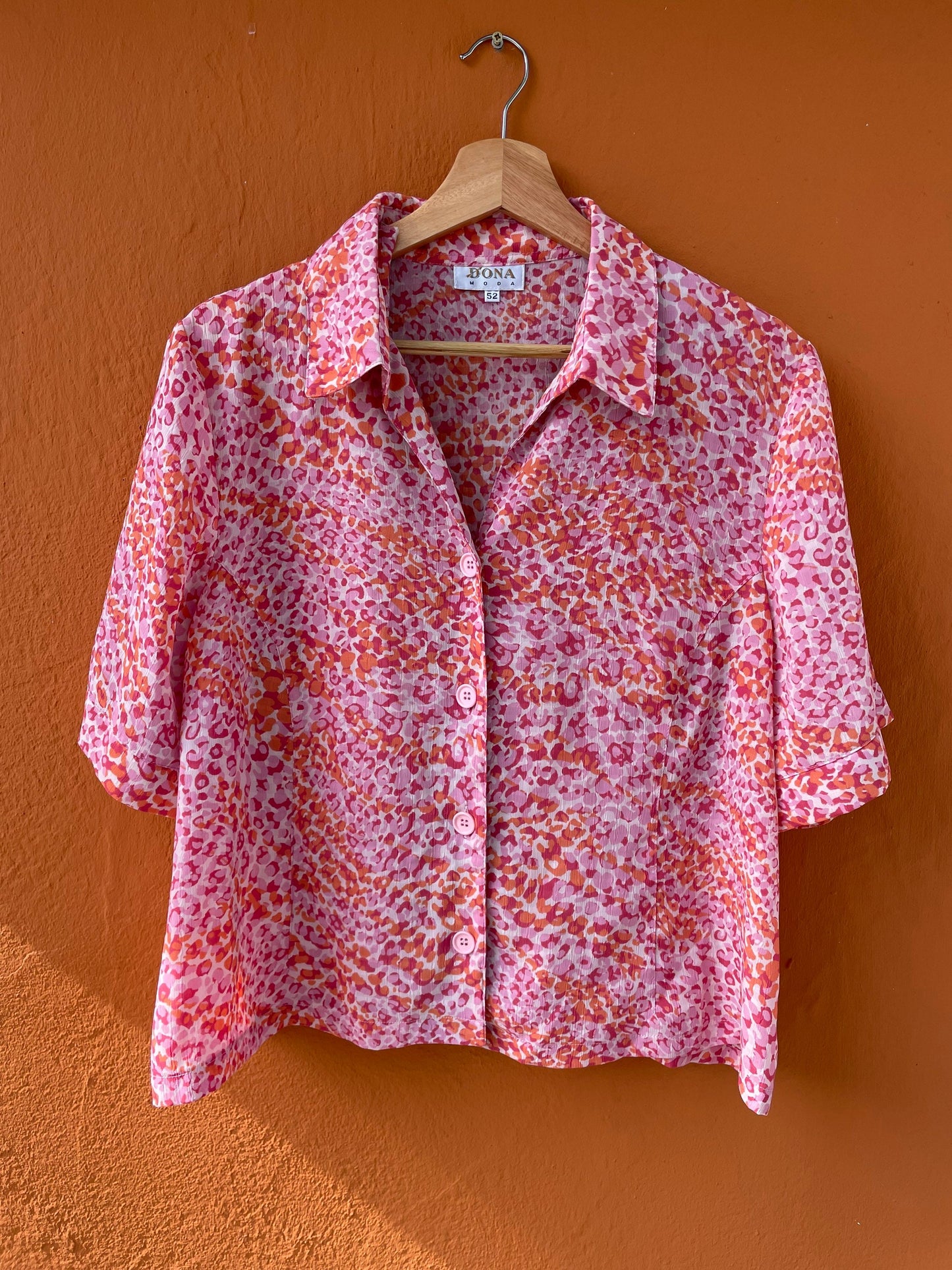 Pink vintage UNISEX blouse, Feminine colourful blouse, Valentine's day clothing, Summer blouse,
