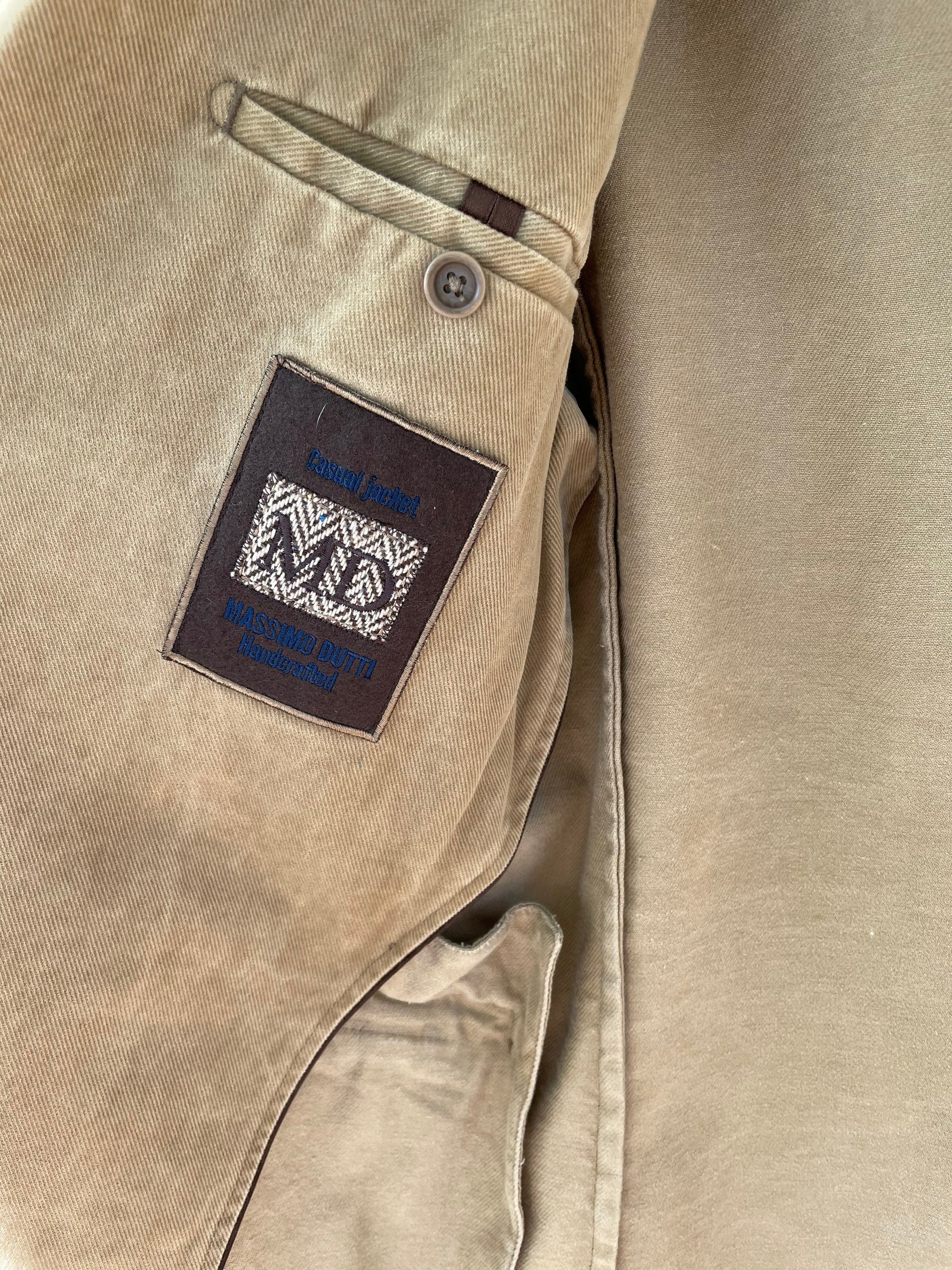 Light Academia tweed jacket, Brown beige smart Americana, vintage Massimo Dutti Oversized jacket, Tan casual designer jacket, L