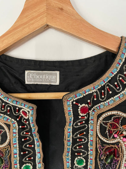Silk Beaded Bohemian Evening Jacket — additional view 10