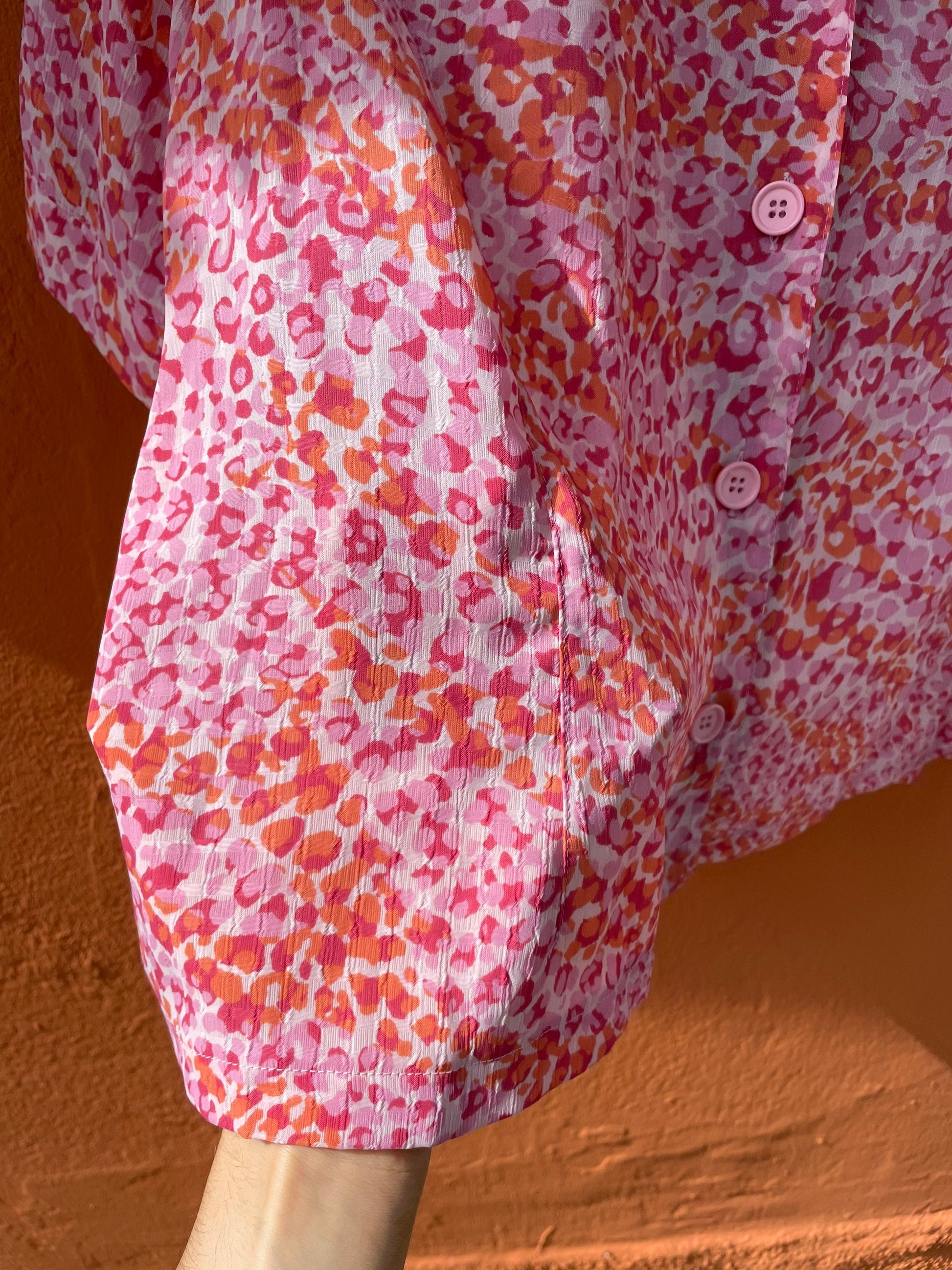 Pink vintage UNISEX blouse, Feminine colourful blouse, Valentine's day clothing, Summer blouse,