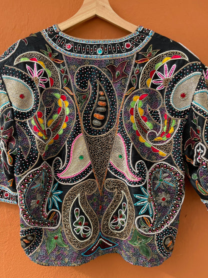 Silk Beaded Bohemian Evening Jacket — additional view 8