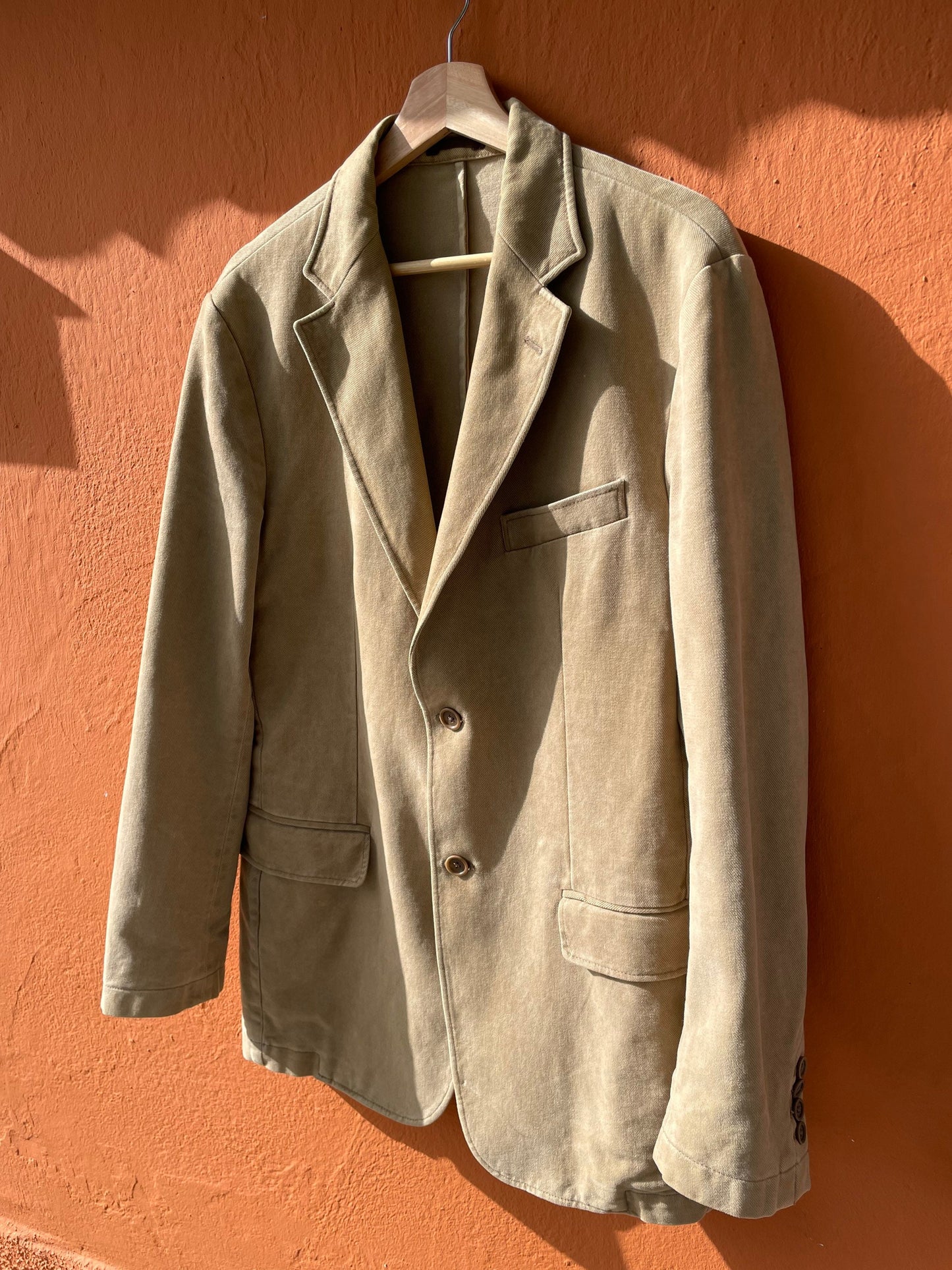 Light Academia tweed jacket, Brown beige smart Americana, vintage Massimo Dutti Oversized jacket, Tan casual designer jacket, L