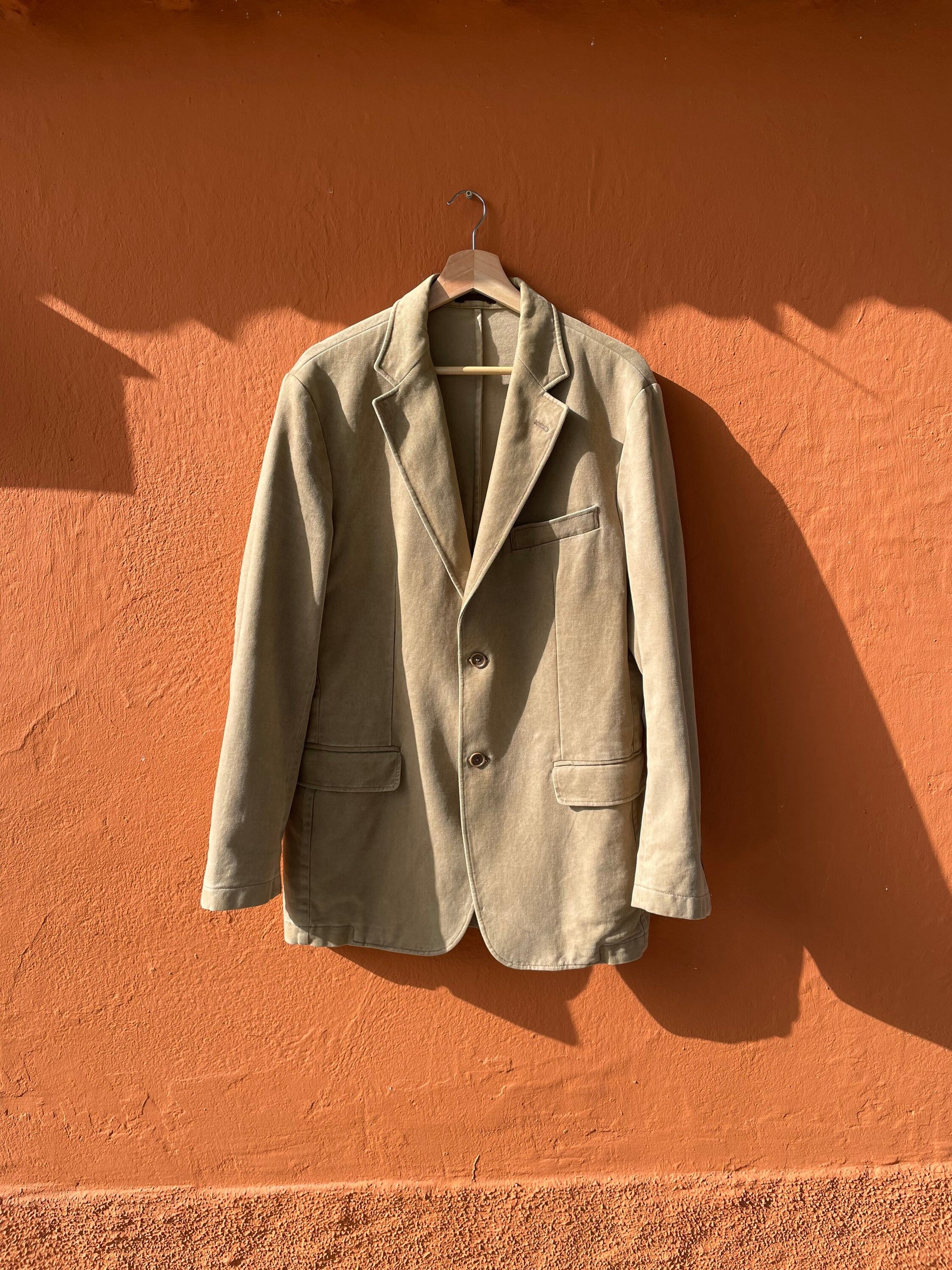 Light Academia tweed jacket, Brown beige smart Americana, vintage Massimo Dutti Oversized jacket, Tan casual designer jacket, L