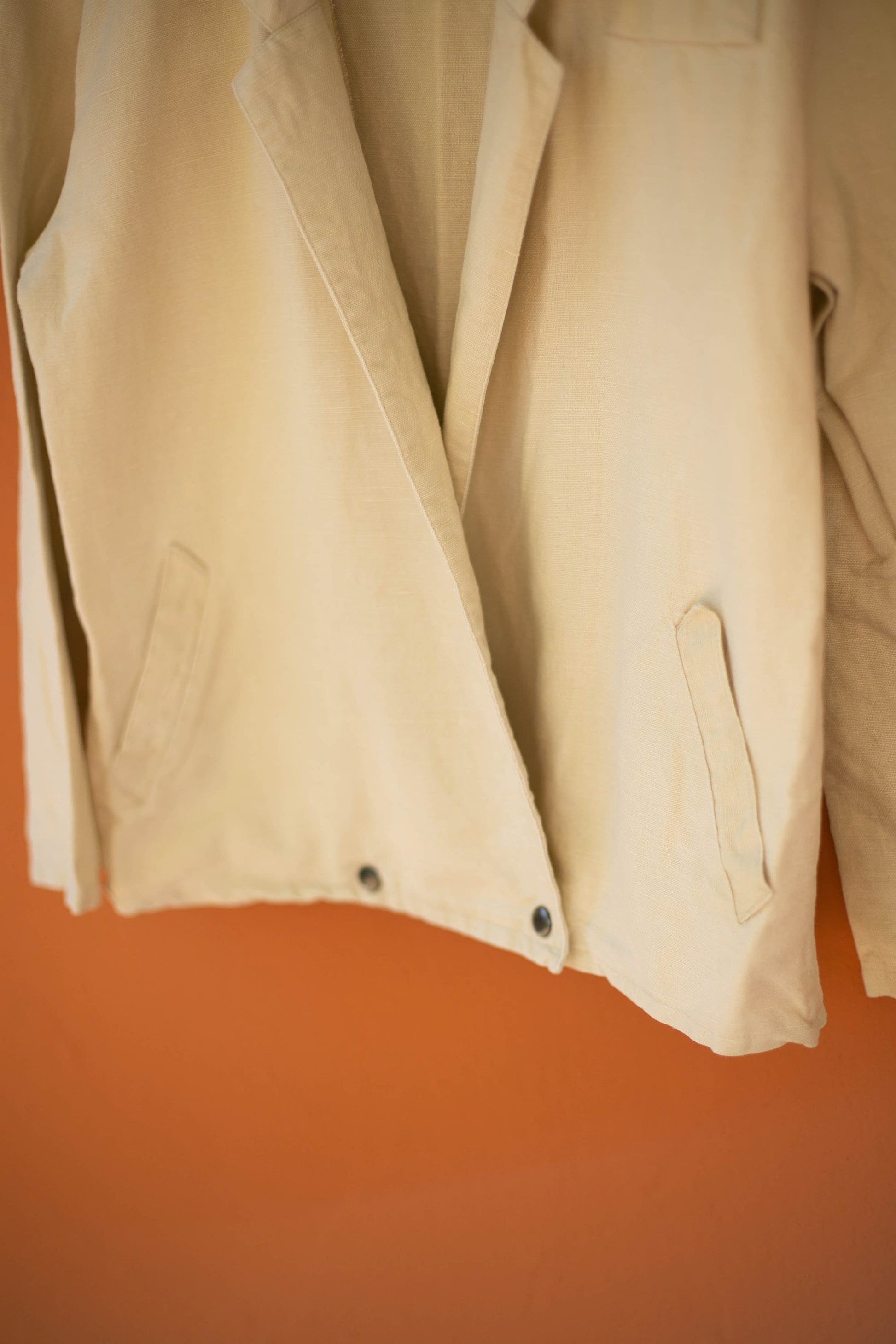 Neutral linen blazer jacket, Vintage smart blazer, Australian natural women clothing, Retro women's clothing, Autumn jacket,