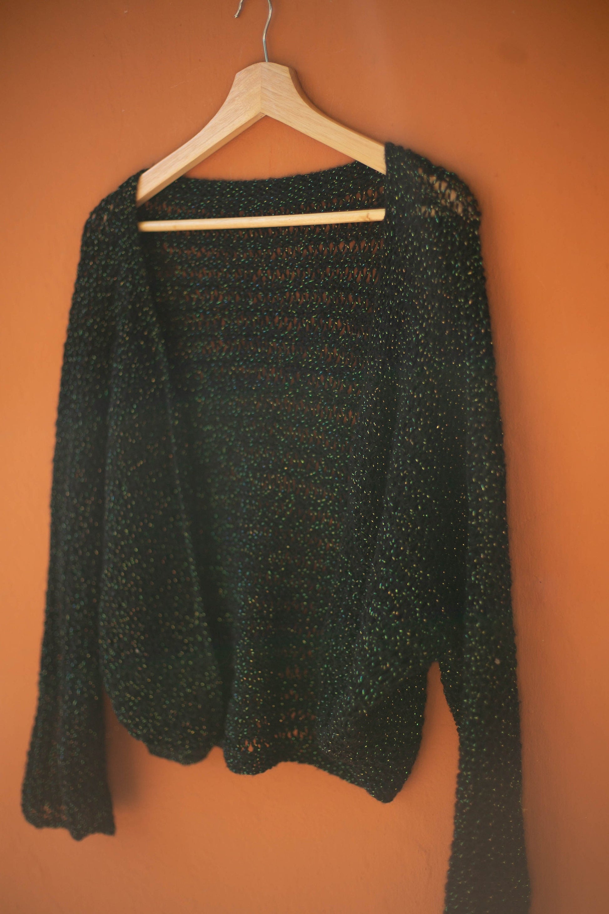 Glitter bolero, Black festive cardigan, Christmas outfit, Cute winter wear, New years eve clothing, L - XL