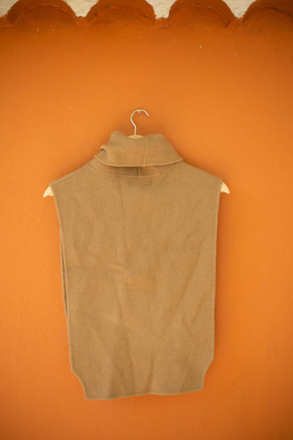 Wool Tan Turtleneck Shawl — additional view 7