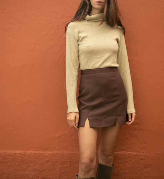 Lambswool Turtleneck Sweater Women, Earthy Yellow Winter Pullover, Après Ski Jumper, Cozy Fall Knitwear, Soft Wool Blend Top, M Medium