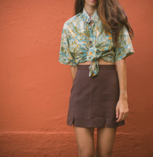 Vintage groovy woman blouse, Oversized shirt, Retro woman shirt, 80'S abstract blouse, Mod shirt