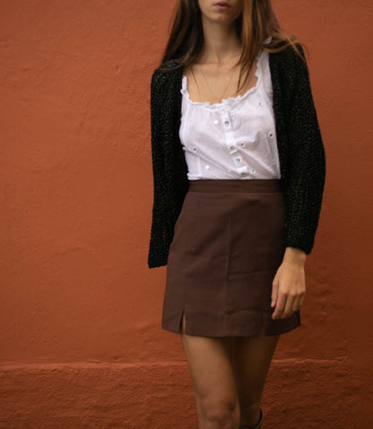 Black Glitter Bolero Cardigan — back view