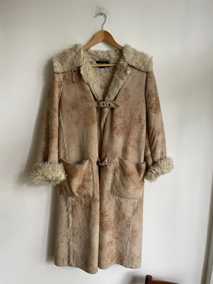 Vintage Armani Vegan Faux Fur Winter Coat — fabric close-up