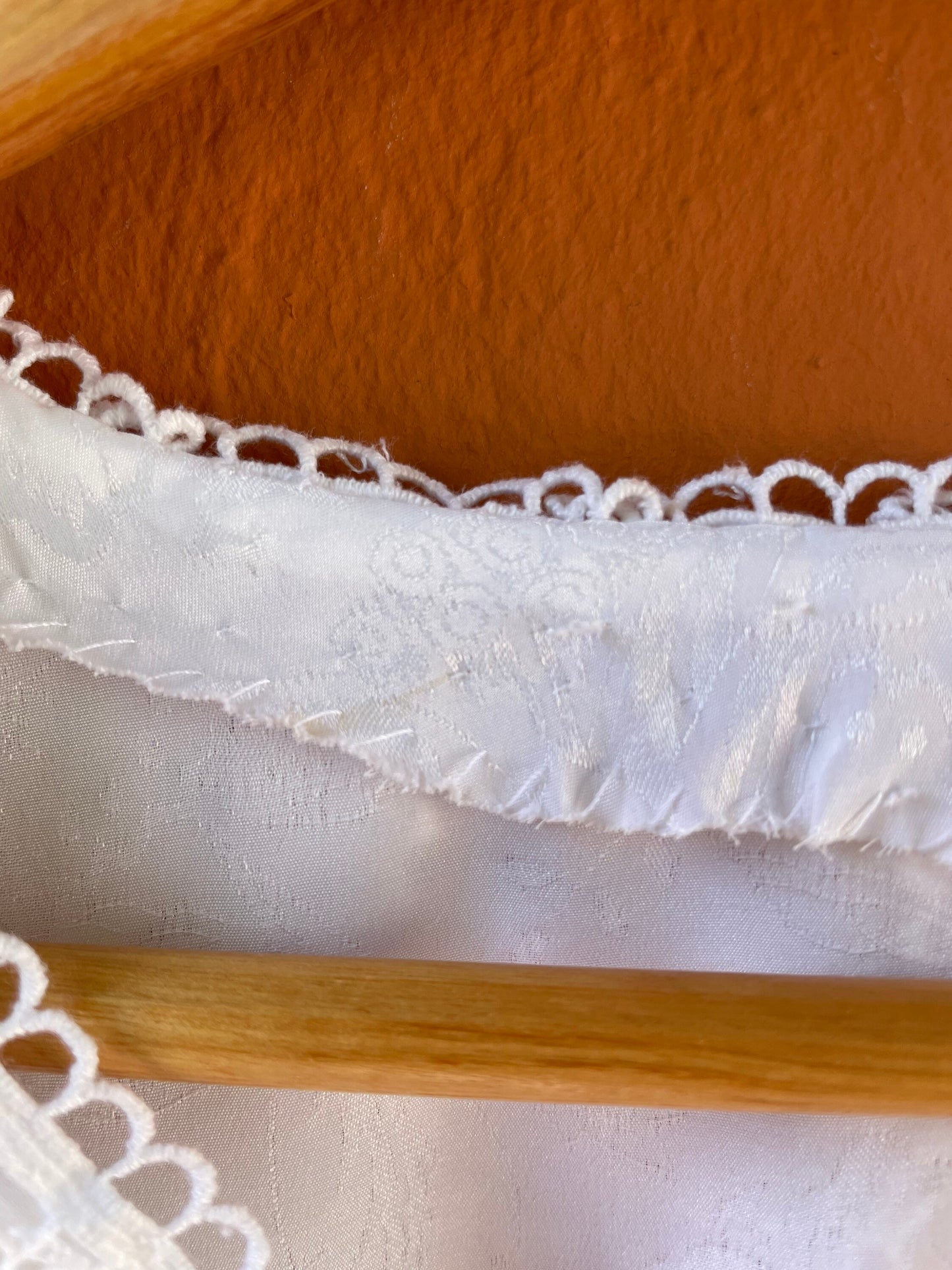 Romantic antique lace white blouse, Handmade vintage cottage core woman blouse with peter pan collar, Elegant French white shirt, M