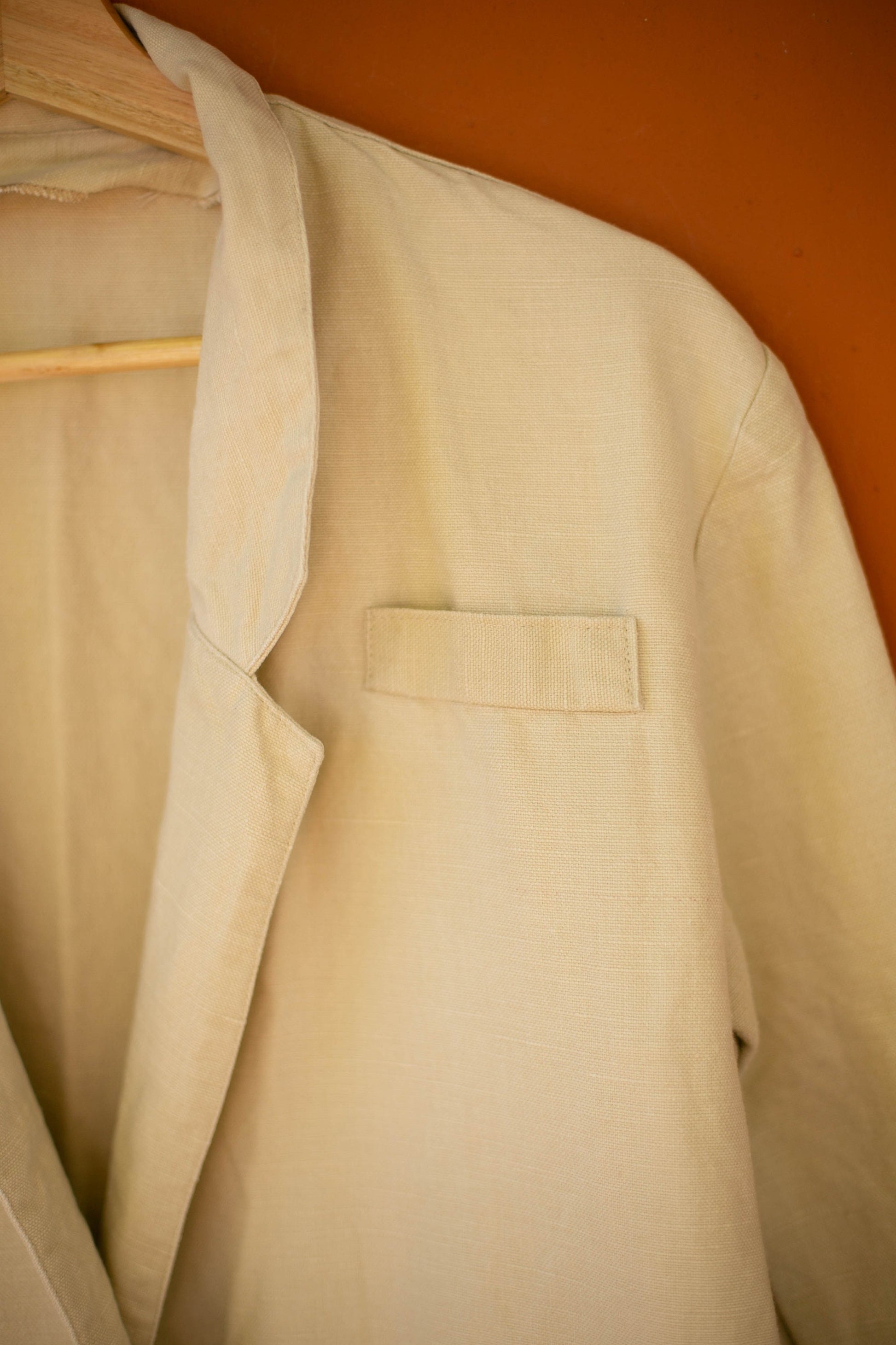 Neutral linen blazer jacket, Vintage smart blazer, Australian natural women clothing, Retro women's clothing, Autumn jacket,