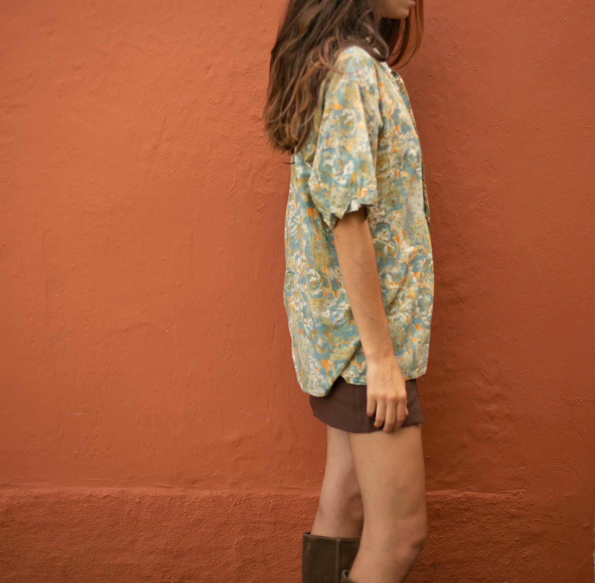 Vintage groovy woman blouse, Oversized shirt, Retro woman shirt, 80'S abstract blouse, Mod shirt