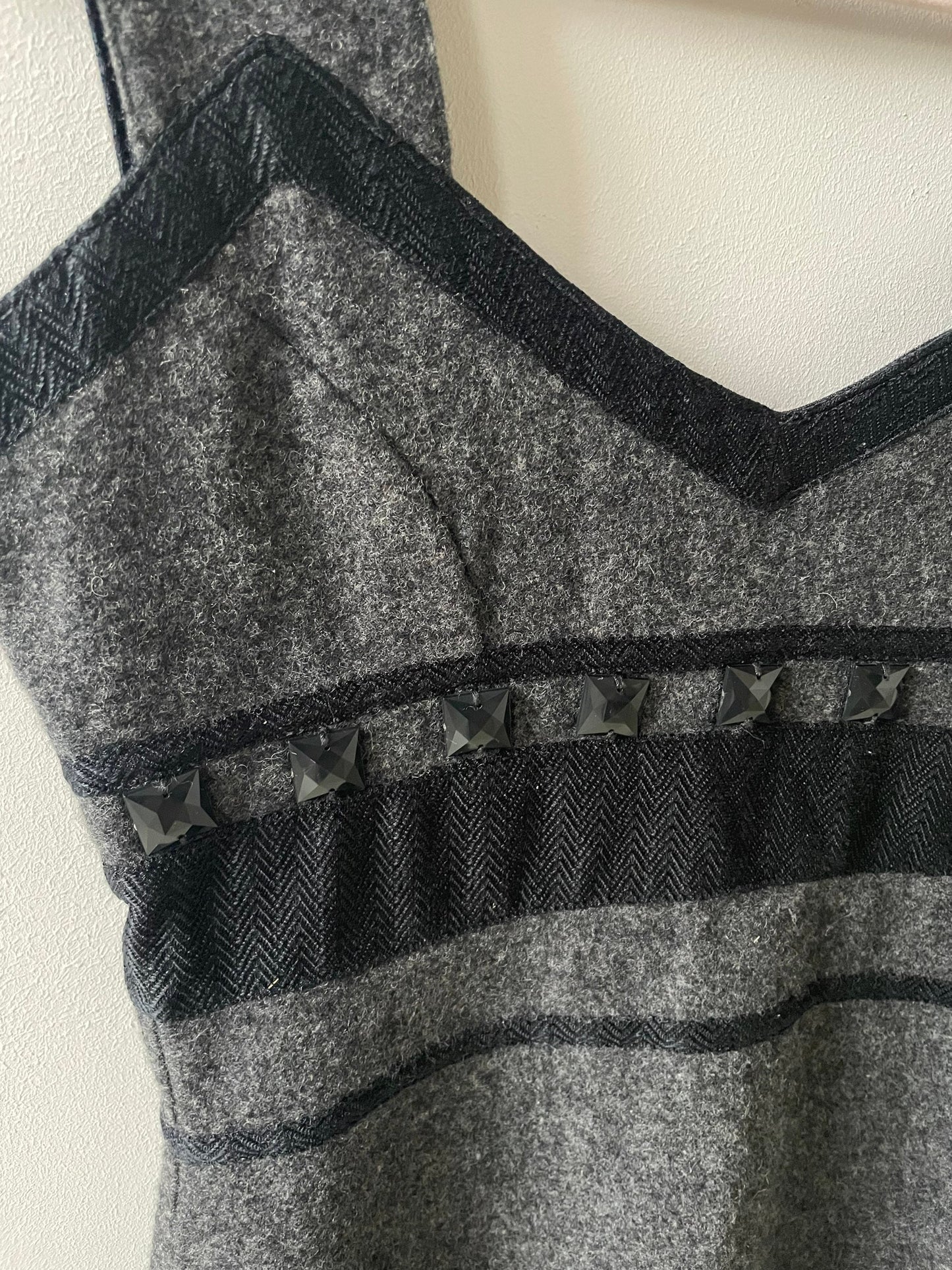 Wool and silk Max & Co studded dress, Designer holiday dress, Little black NYE dress, Vintage designer clothing