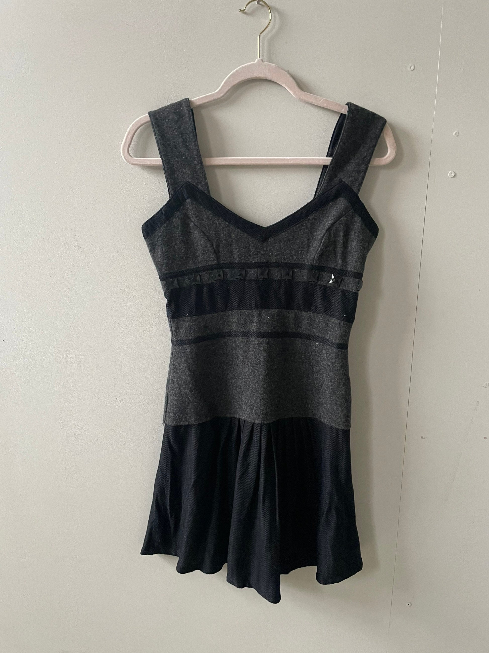 Wool and silk Max & Co studded dress, Designer holiday dress, Little black NYE dress, Vintage designer clothing