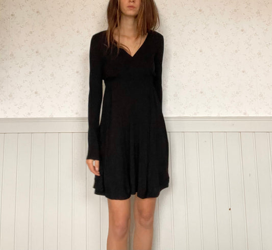 Long sleeve Little Black Dress by Twin Set, Y2K comfortable winter outfit, S