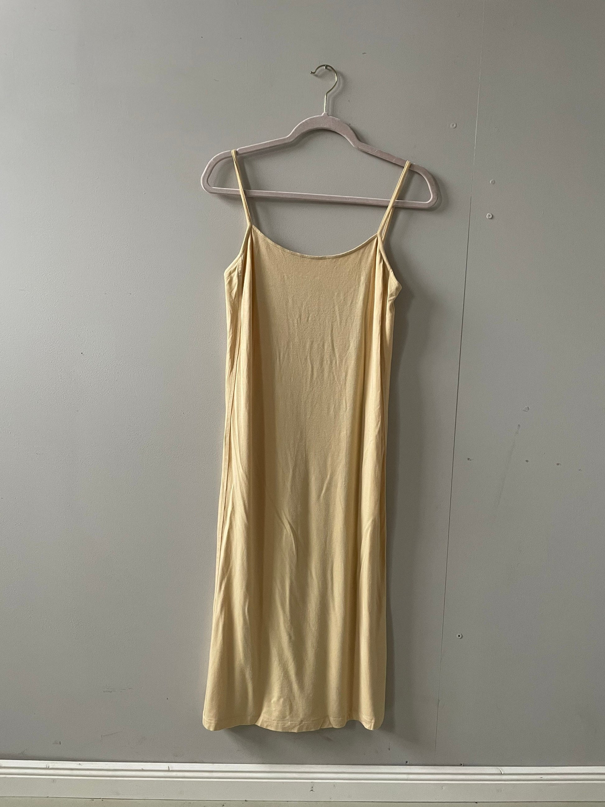 Super soft pastel nightie, yellow Italian nightgown, Cute nightgown, Summer dress, Minimalist sleepwear, Sustainable fashion, Size M dress
