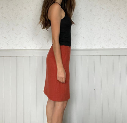Vintage Weekend Max Mara Burnt Orange Wool Skirt — additional view 5