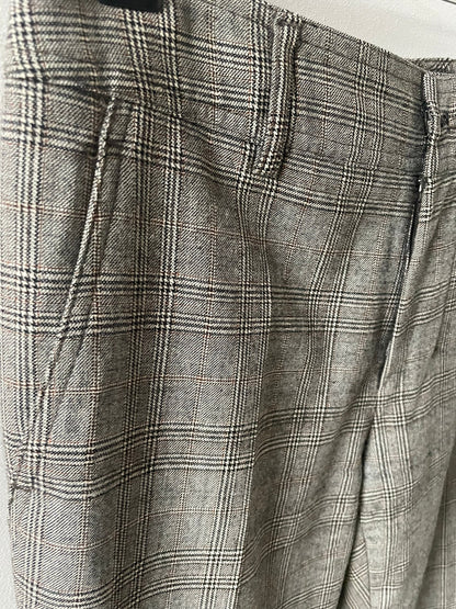 Max Mara Vintage Grey Wool Checkered Trousers