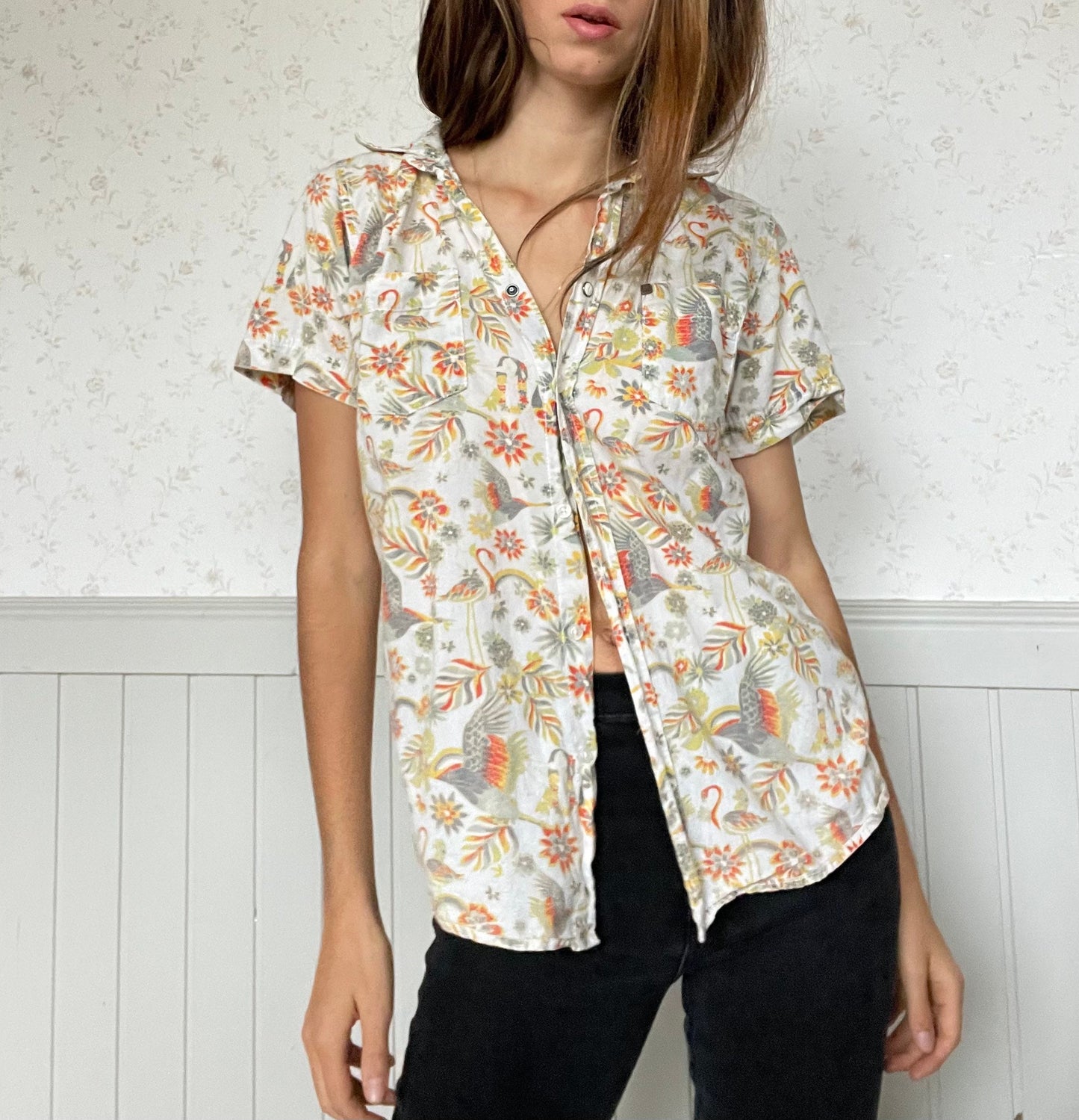 Retro vintage men's button up, Quicksilver Shirt, 70s shirt, Surfer shirt, Vintage short sleeve button up