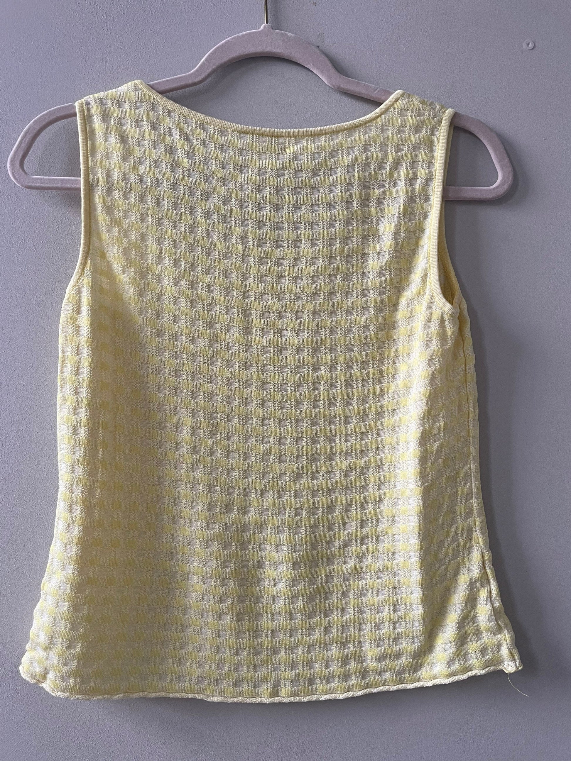 Vintage Escada pastel yellow tank, Vintage designer top, Summer tank, Cute summer top, Yellow tank, Vintage designer top