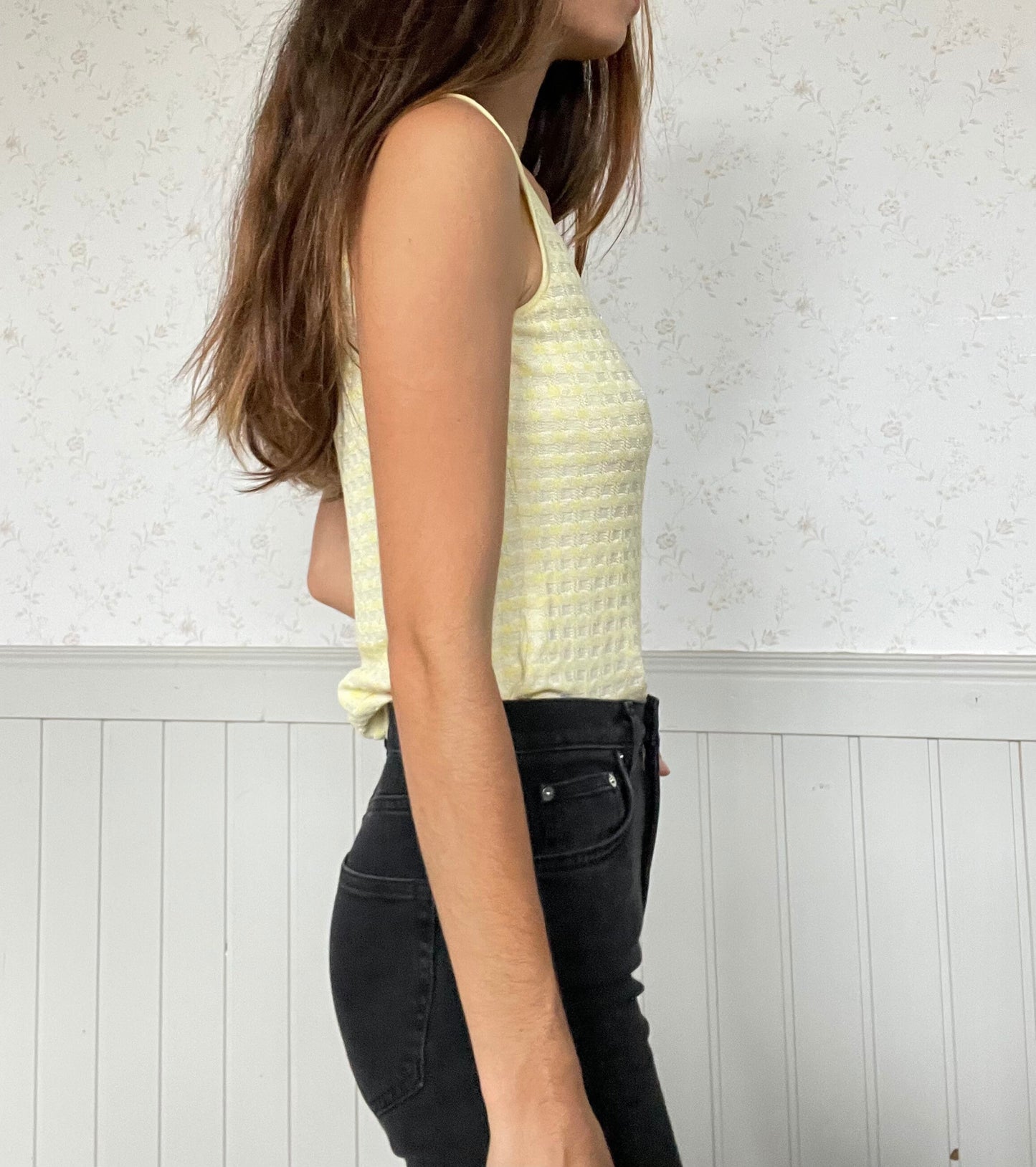 Vintage Escada pastel yellow tank, Vintage designer top, Summer tank, Cute summer top, Yellow tank, Vintage designer top