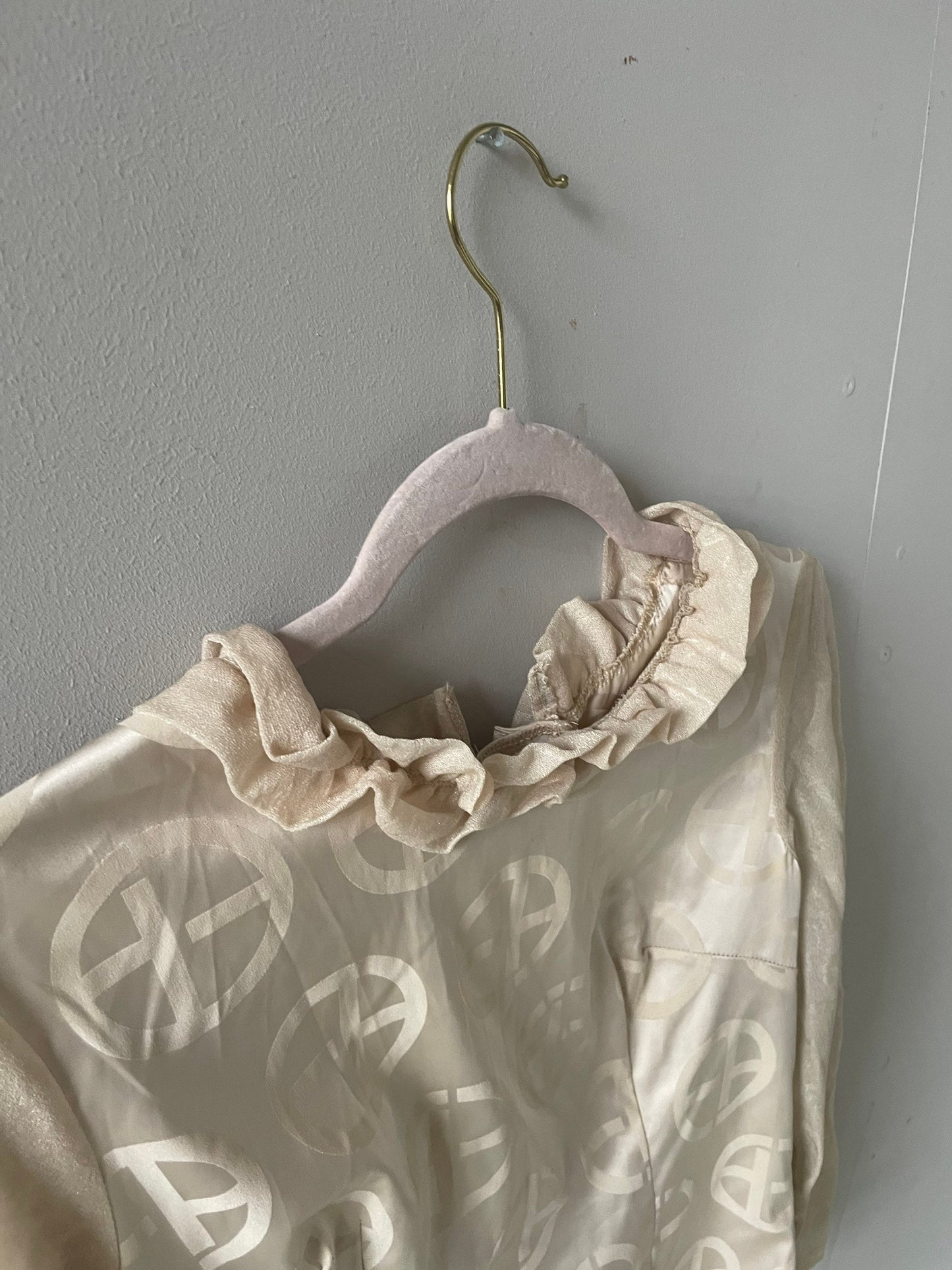 Ruffled blouse, Collared shirt, Handmade top, Victorian top, Vintage french blouse, Antique blouse, Edwardian blouse, Romantic top, S