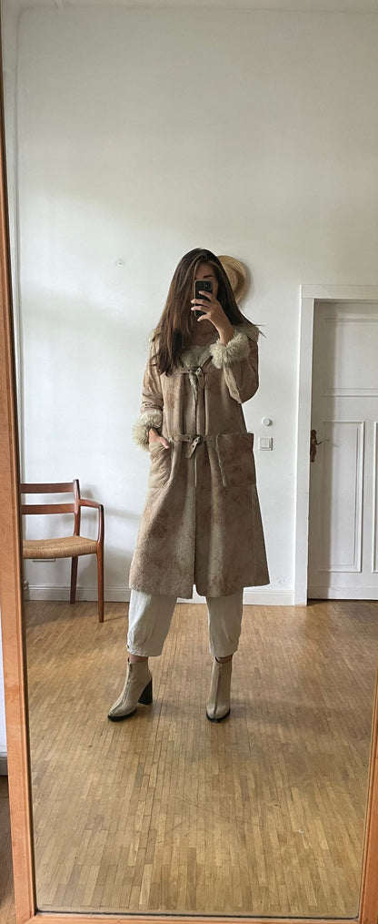 Vintage Armani Vegan Faux Fur Winter Coat — detail