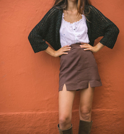 Black Glitter Bolero Cardigan