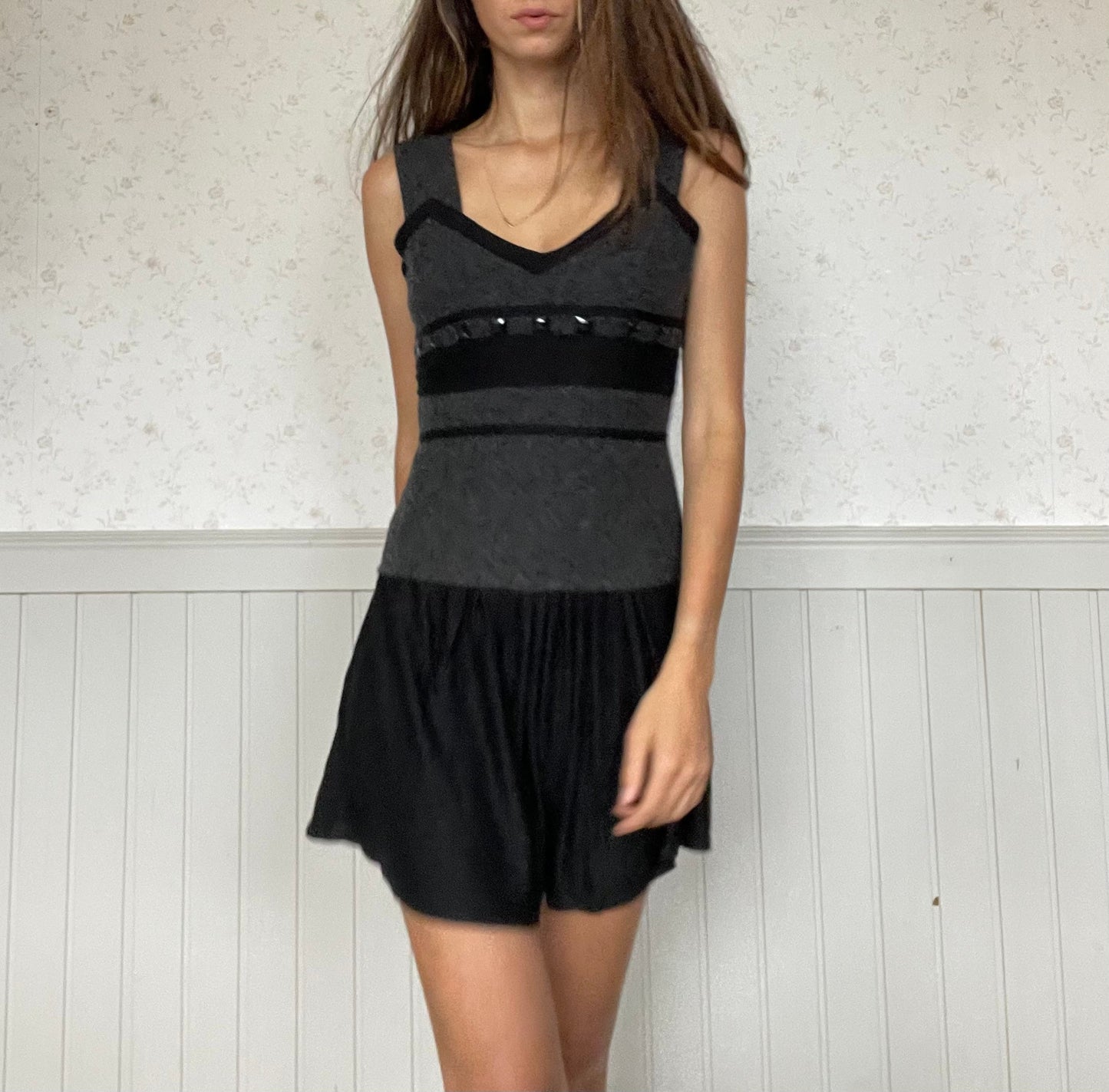 Wool and silk Max & Co studded dress, Designer holiday dress, Little black NYE dress, Vintage designer clothing