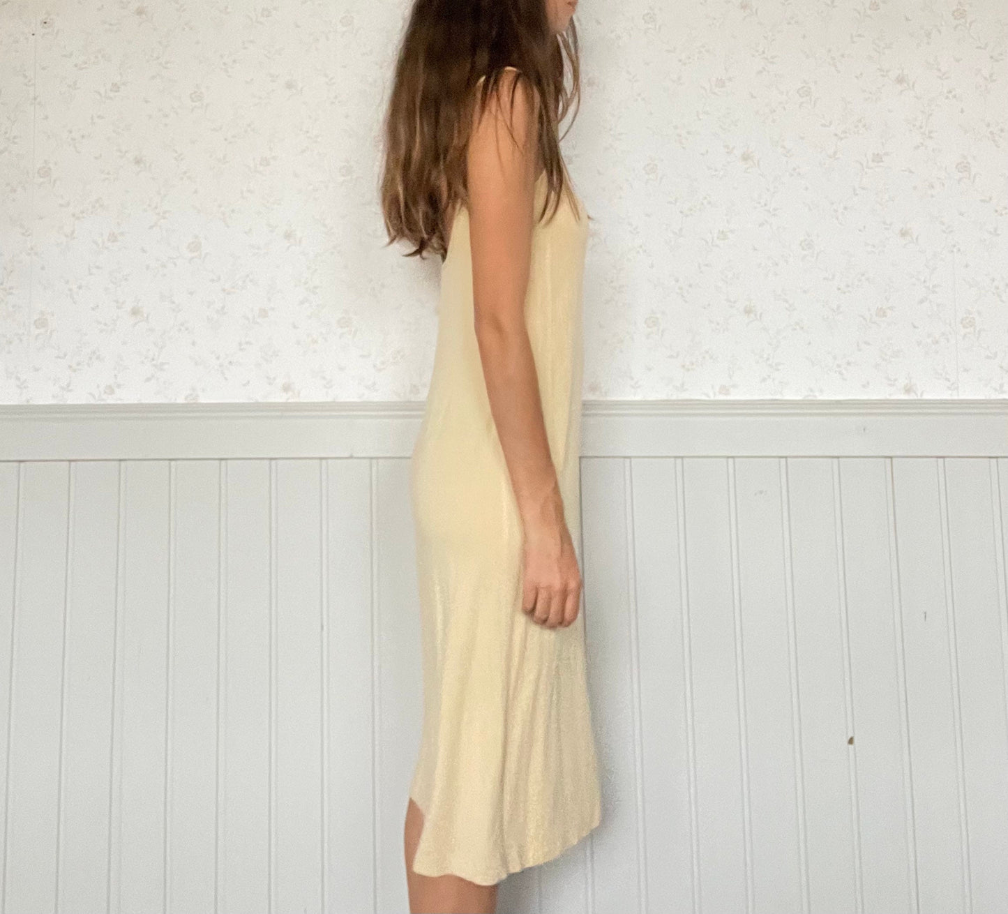 Super soft pastel nightie, yellow Italian nightgown, Cute nightgown, Summer dress, Minimalist sleepwear, Sustainable fashion, Size M dress