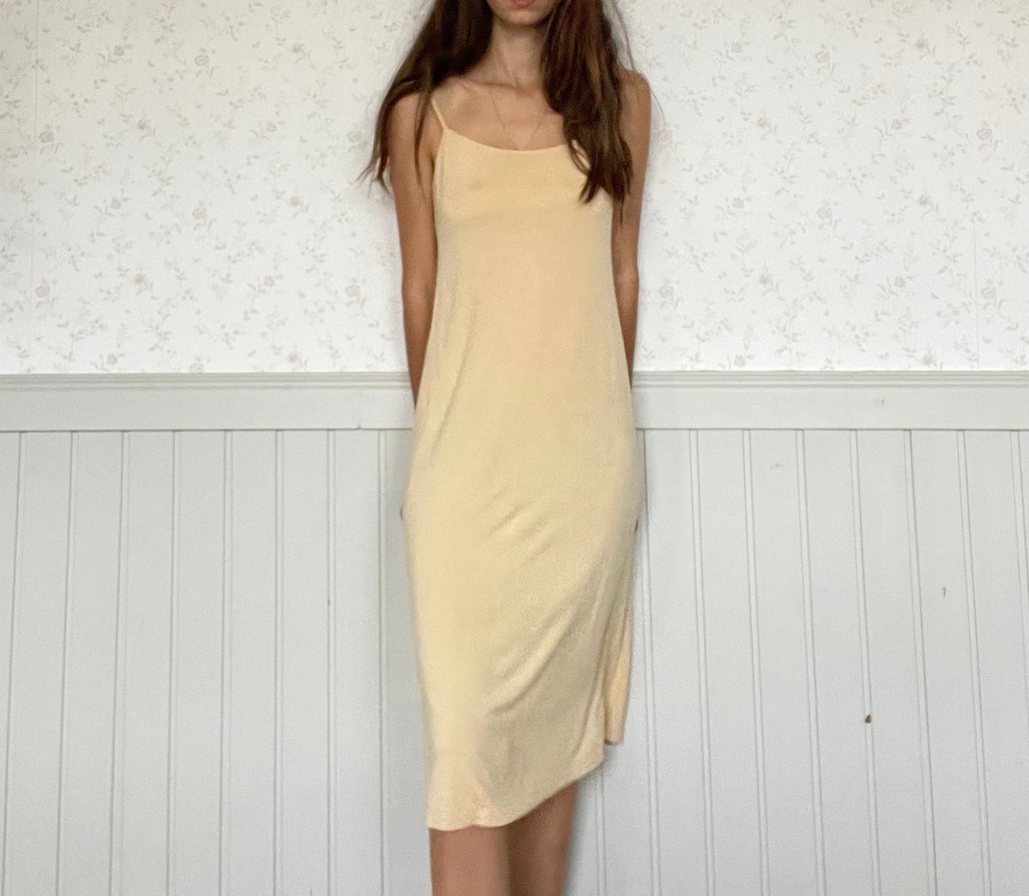 Super soft pastel nightie, yellow Italian nightgown, Cute nightgown, Summer dress, Minimalist sleepwear, Sustainable fashion, Size M dress