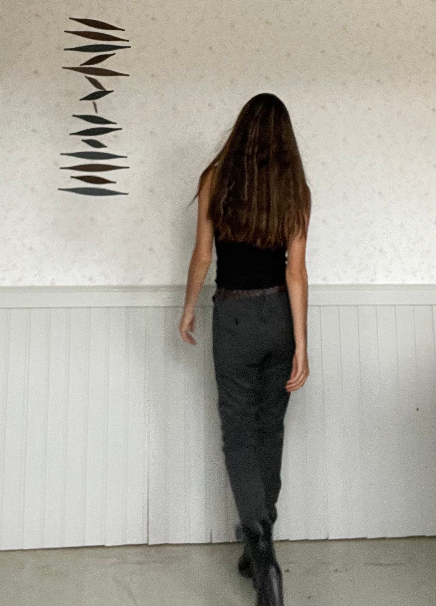 Weekend Max Mara grey trousers, Designer trousers, Cigarette trousers, Vintage design clothing, Office wear, Formal branded hip pants